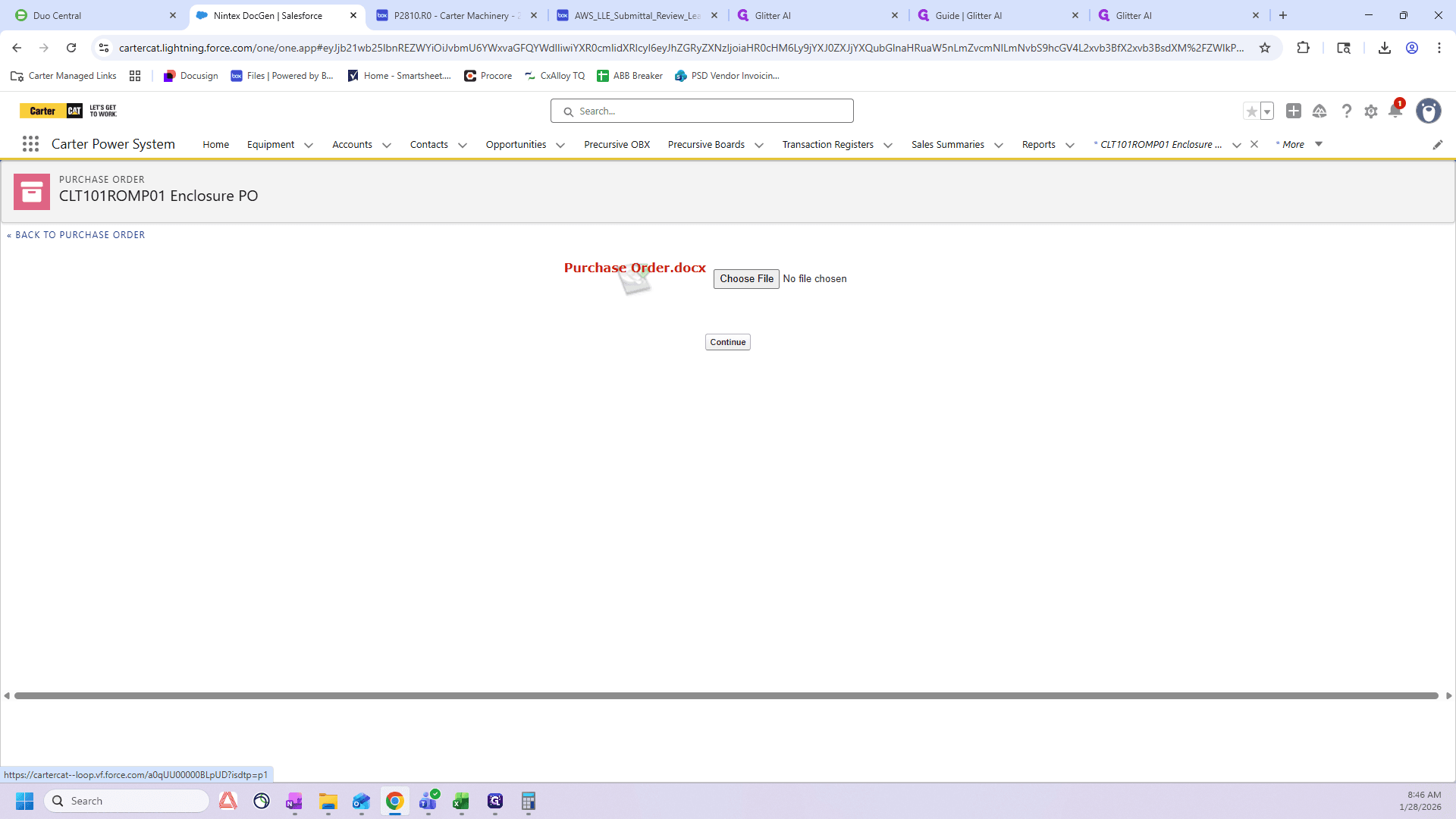 Step #102: Click on "BACK TO PURCHASE ORDER"