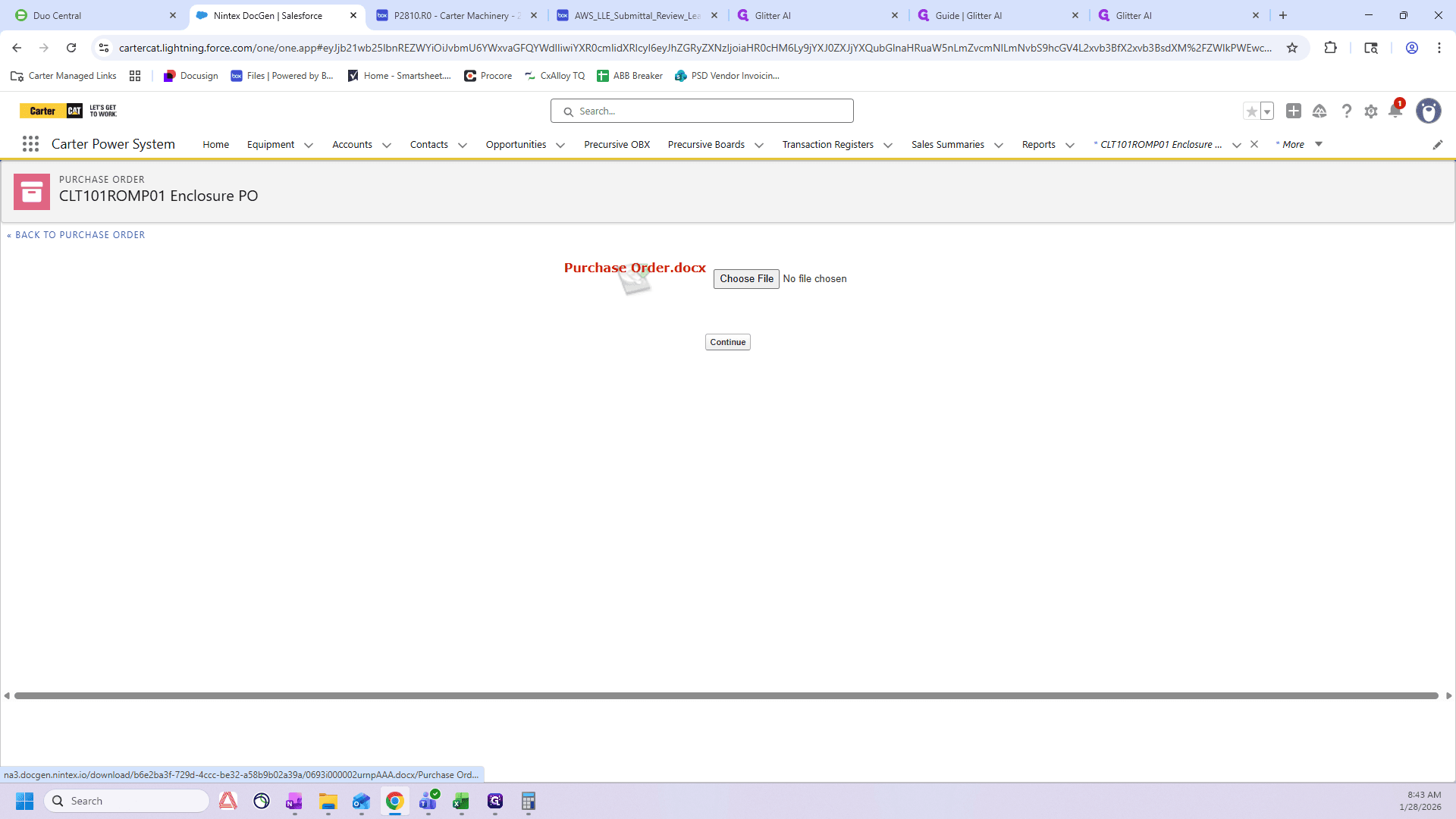 Step #78: Click on "Purchase Order.docx"