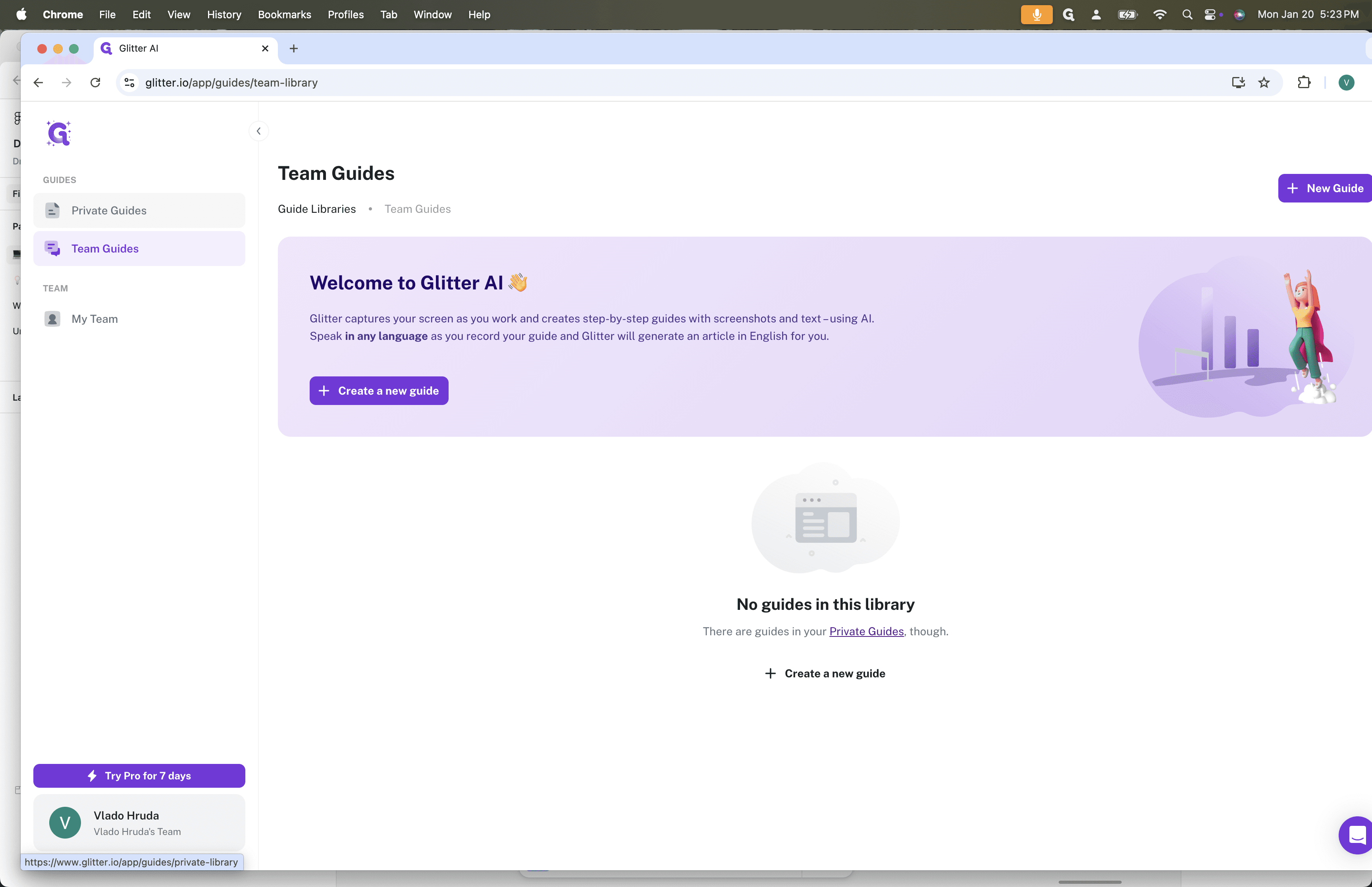 Step #4: Click on "Private Guides"