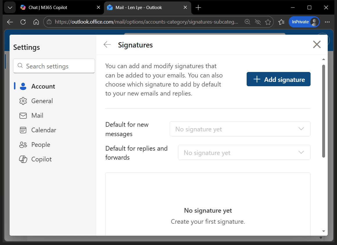 Step #8: Click on "+ Add signature"
