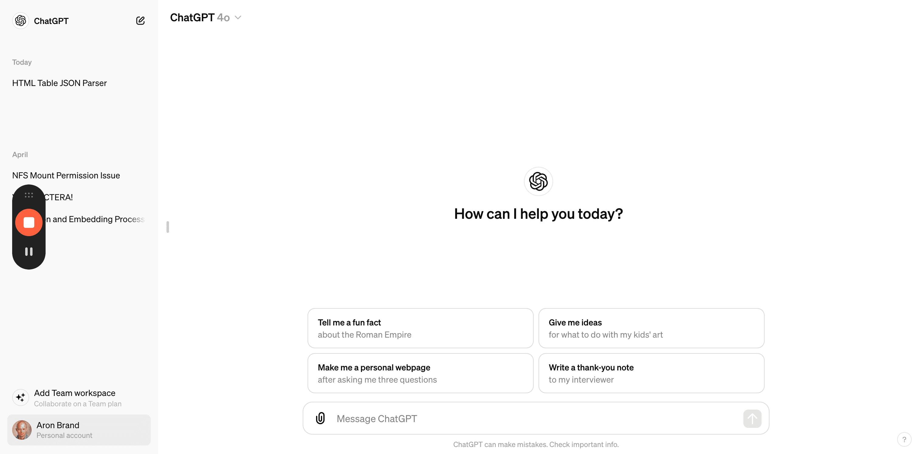 Step #2: Click on your name to access the account settings.