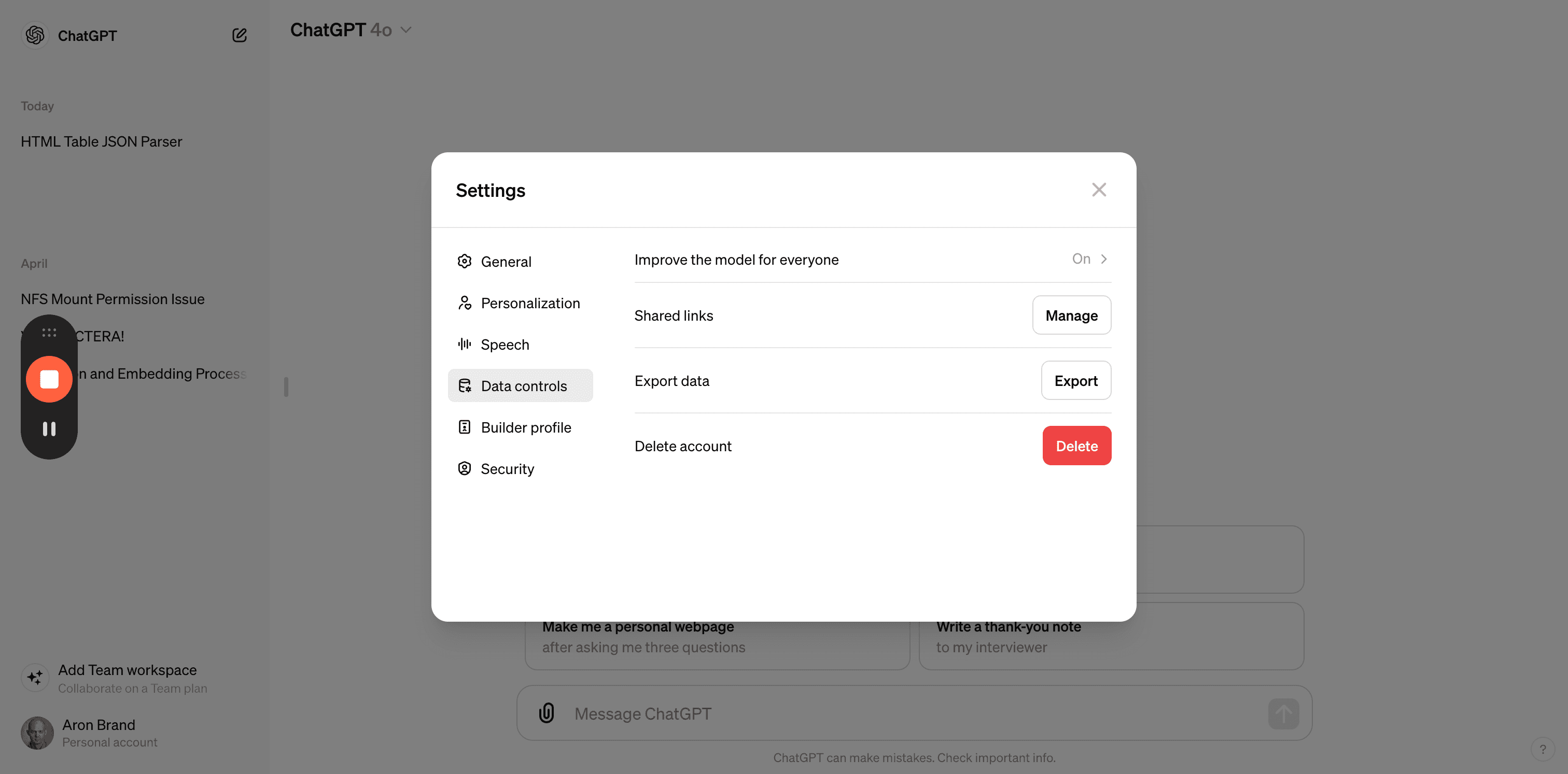 Step #4: Click "Data controls"