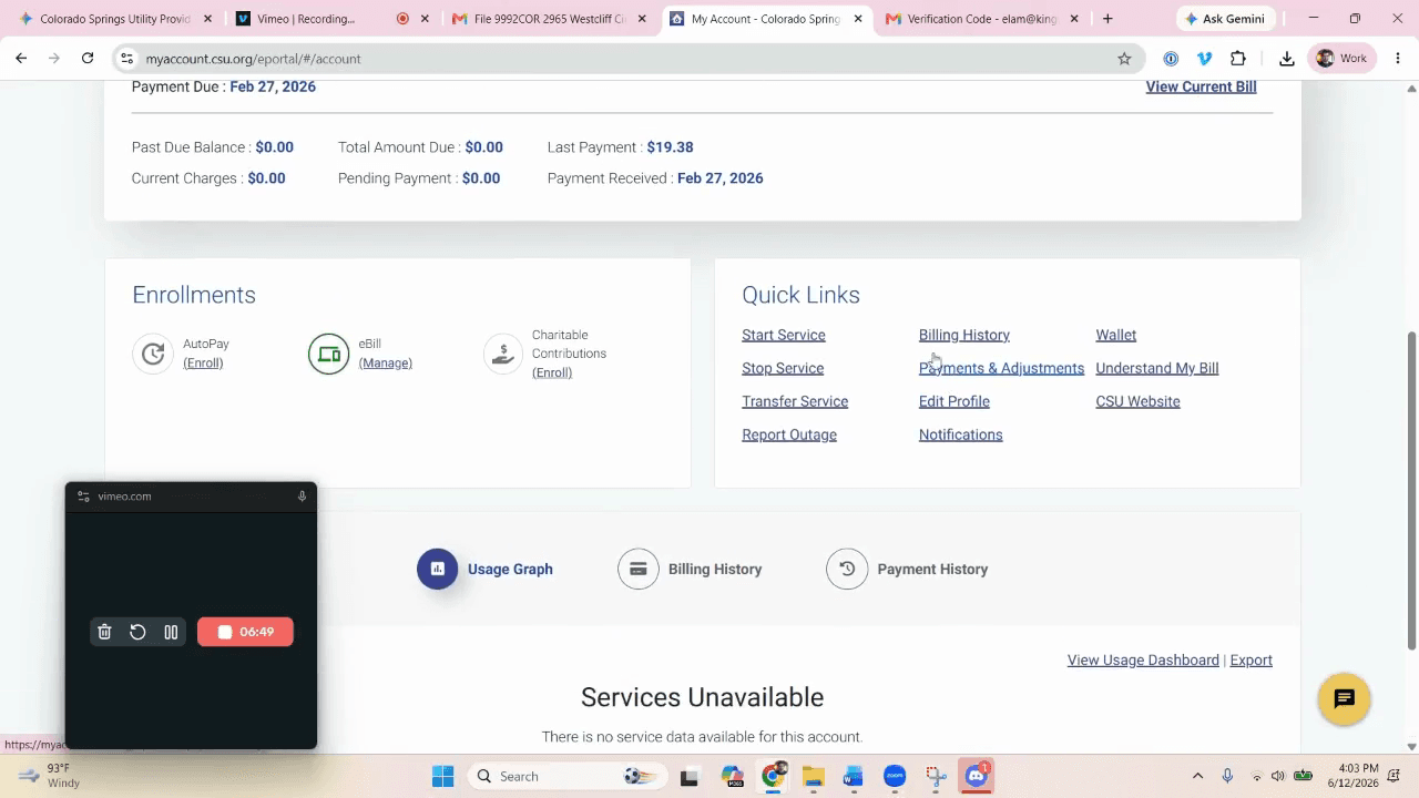 Step #14: Click Start Service from the account dashboard's quick links.