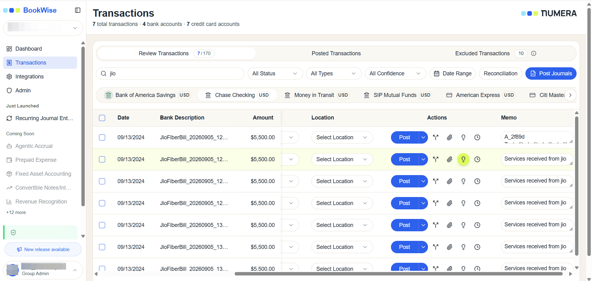 Step #1: Go to Review transactions and Click here on the bulb icon