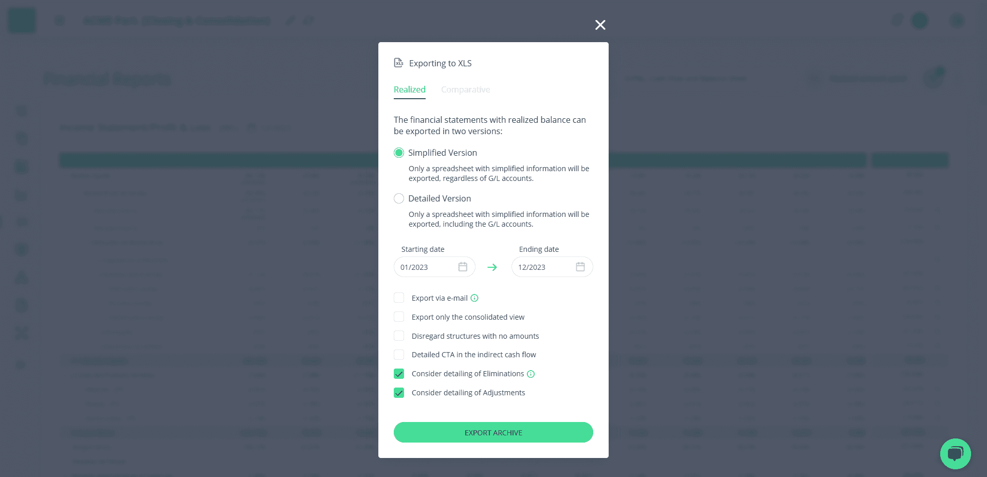 Step #3: Modal de Exportação