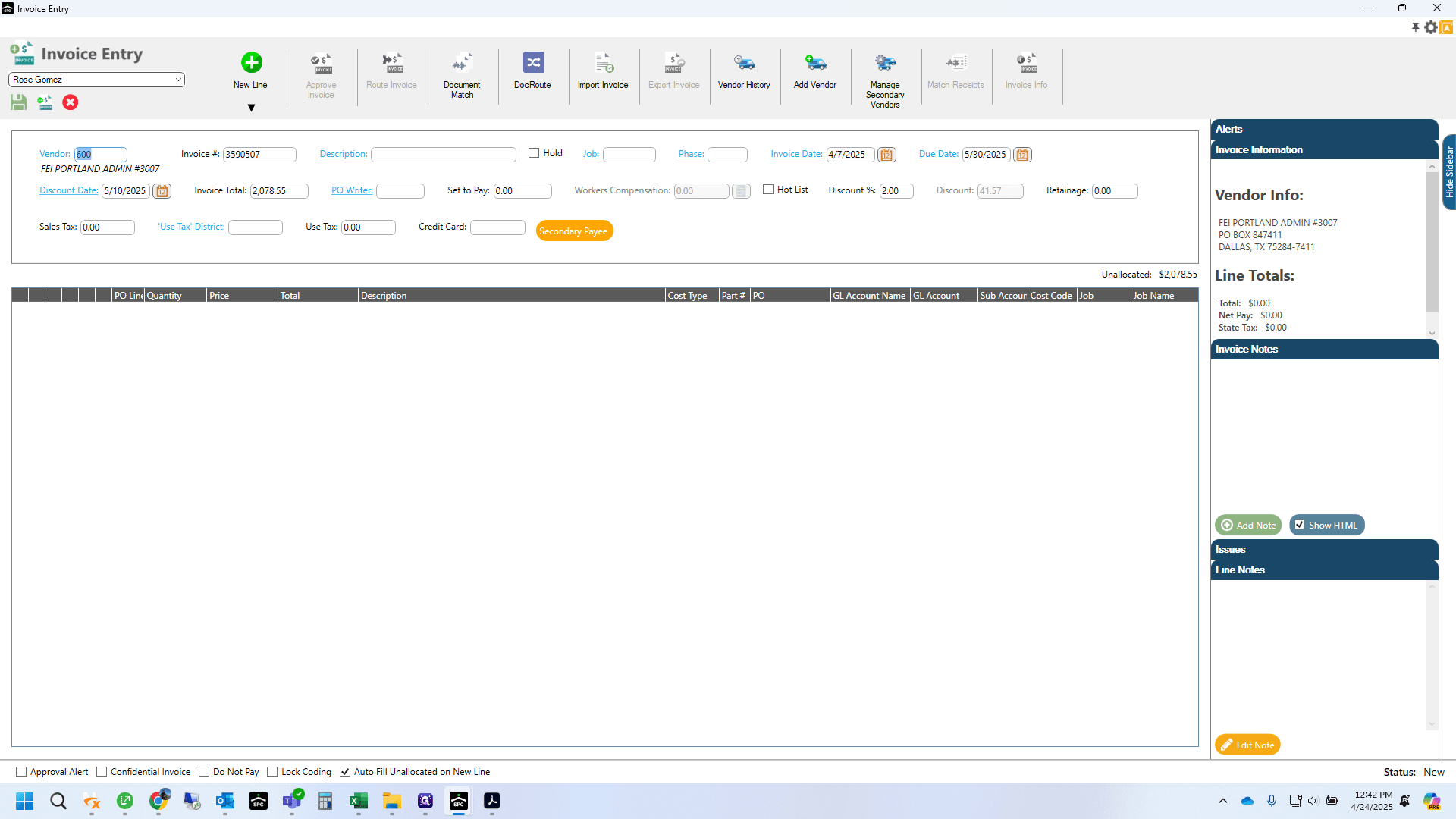Step #11: Double-click on "FEI PORTLAND ADMIN # 3007"