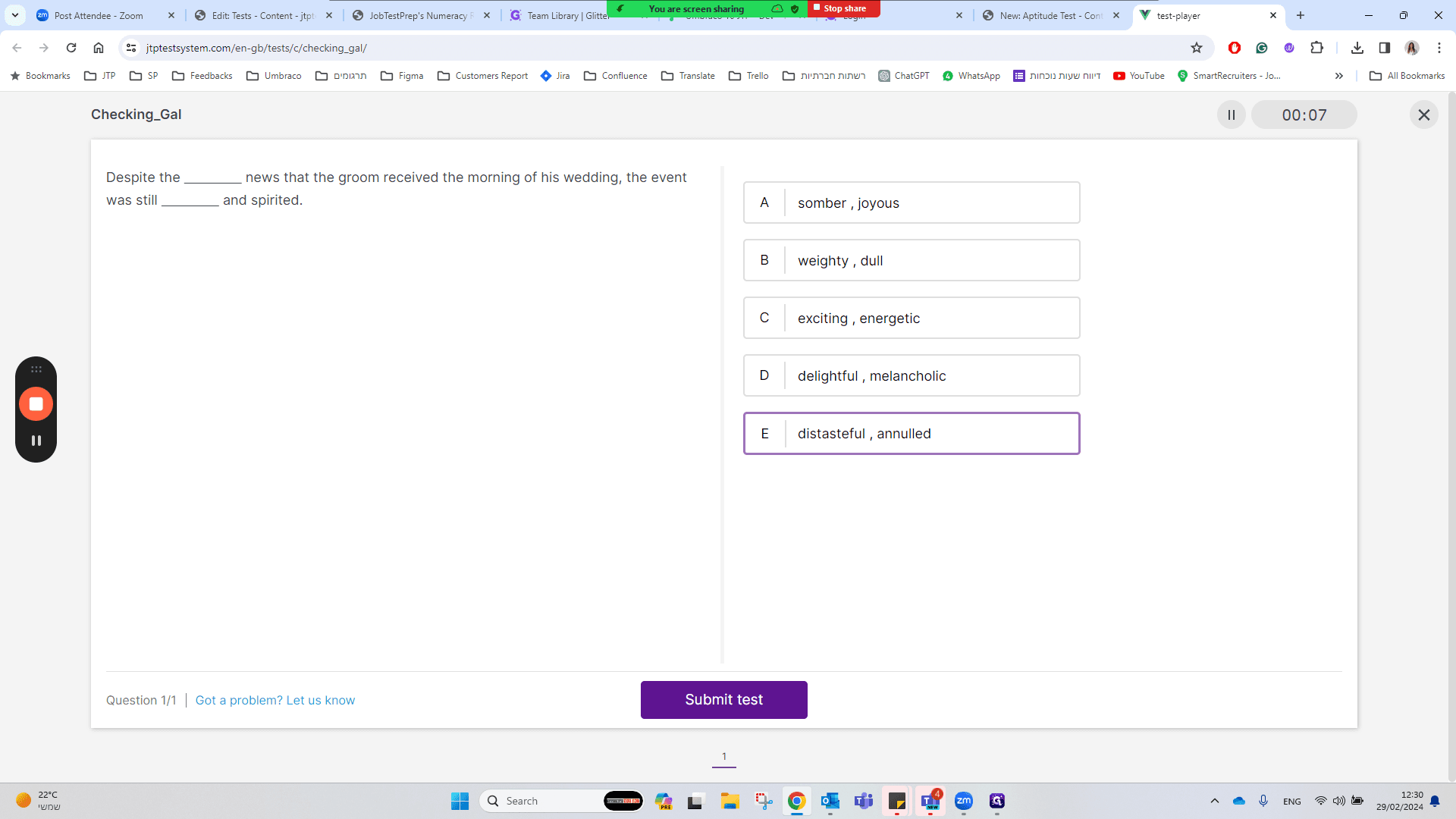 Step #44: Click "Submit test"