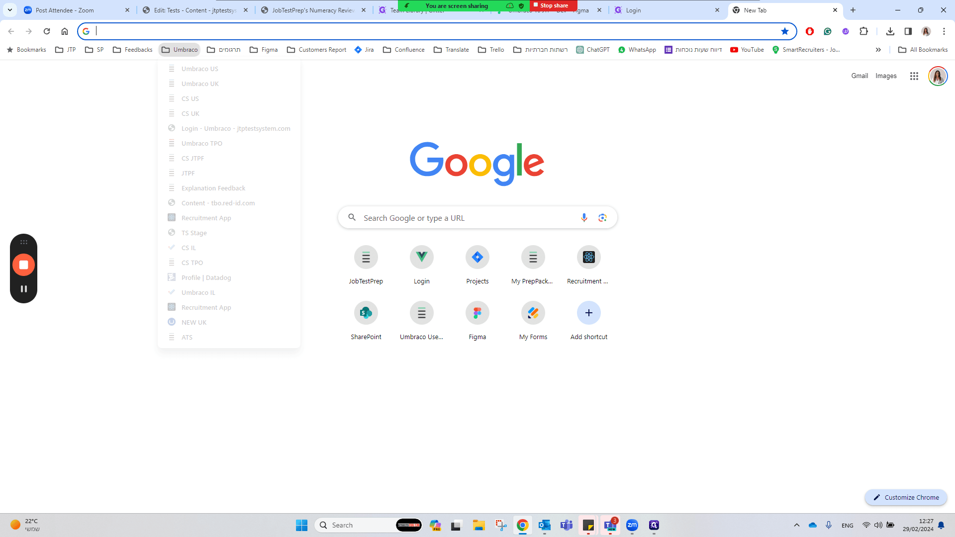 Step #1: Click "Umbraco"