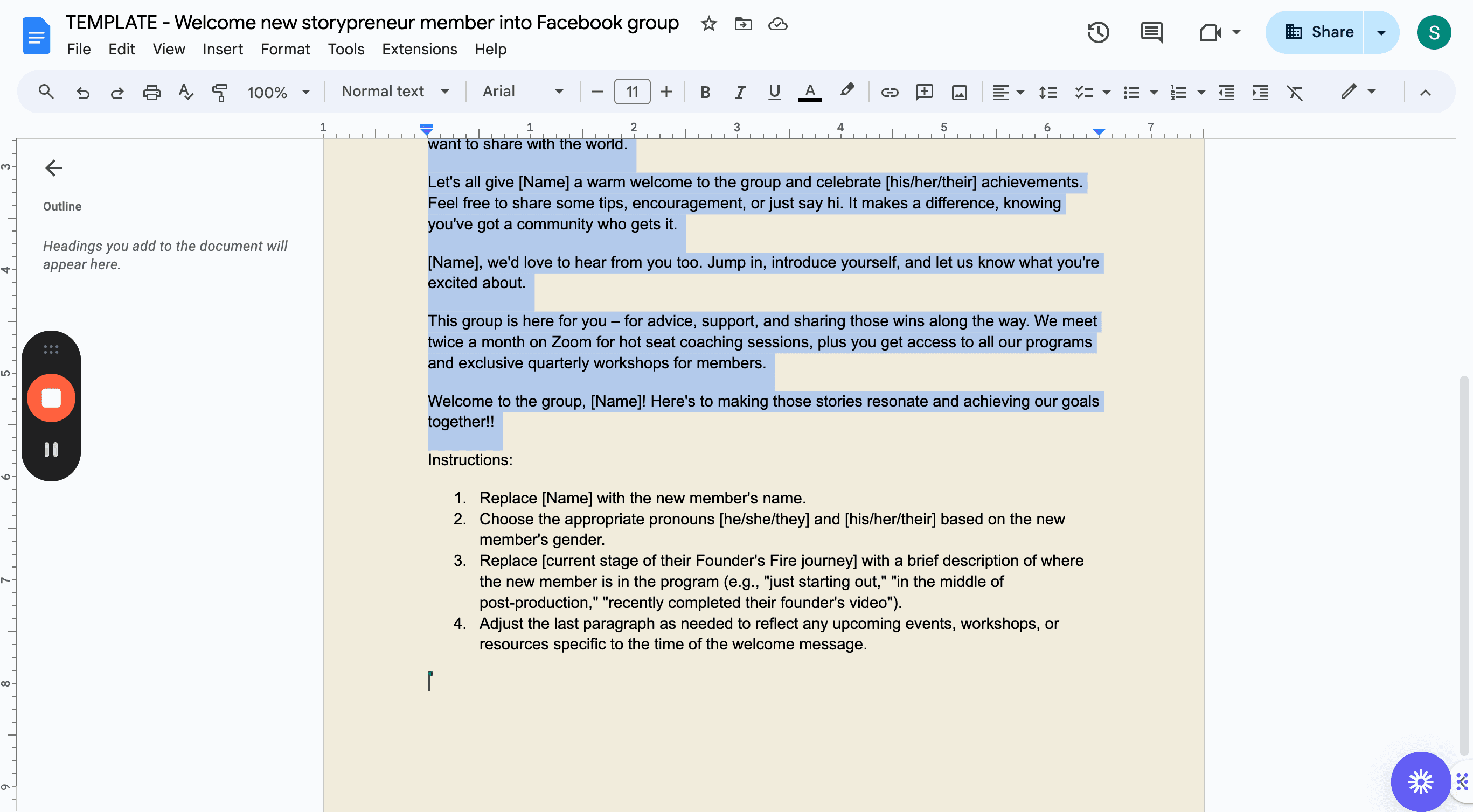 Step #26: Copy the template