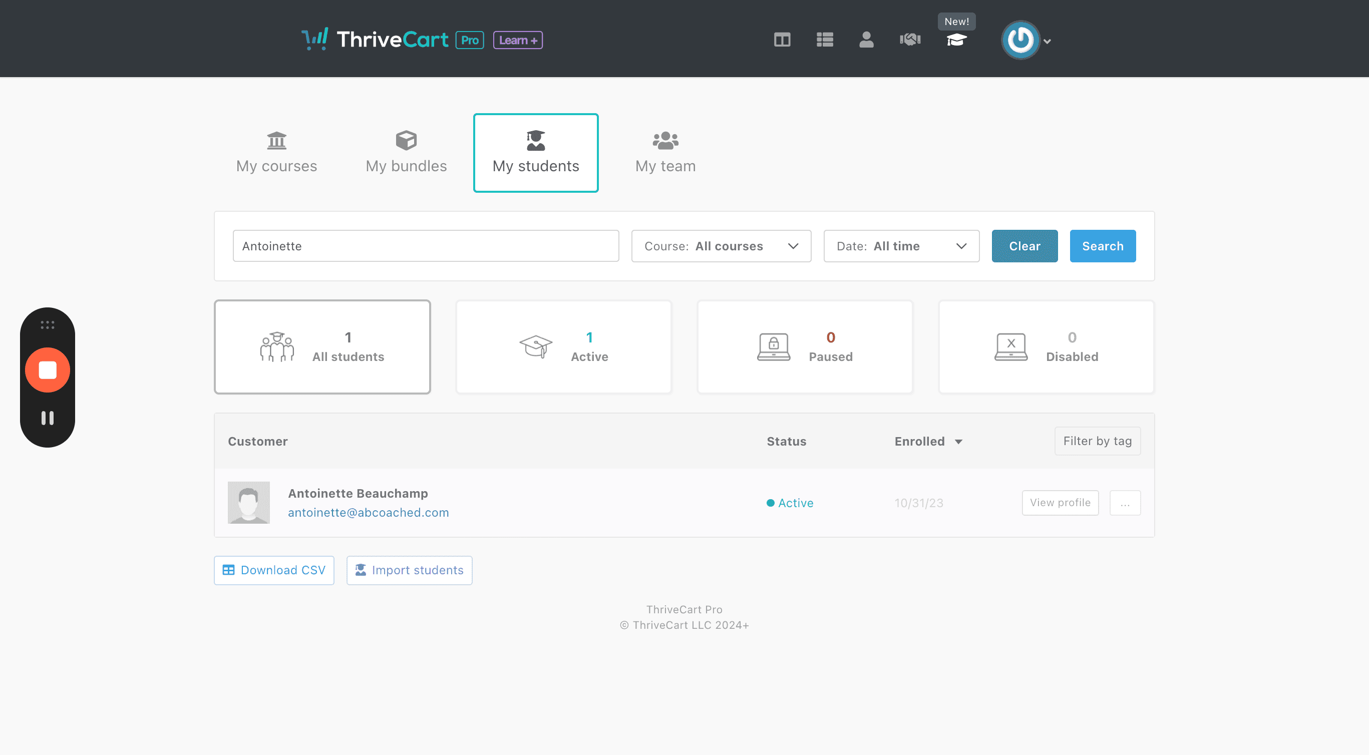 Step #6: Click "View profile"