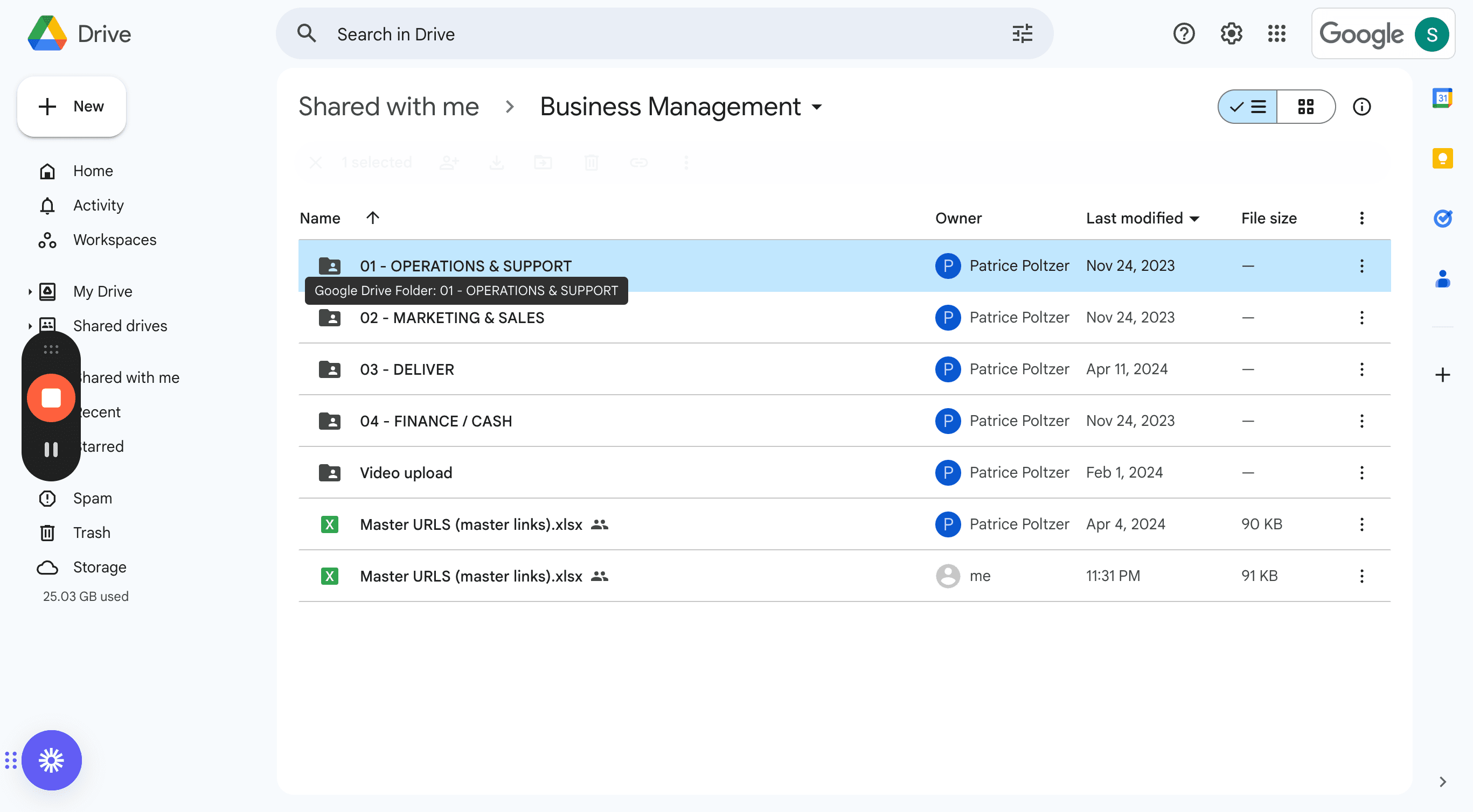 Step #20: Click "01 - OPERATIONS & SUPPORT"