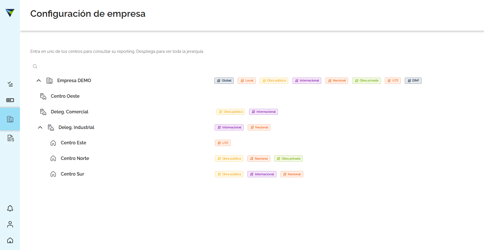 Step #3: Haz clic en la unidad «Empresa» para abrir la configuración de empresa.