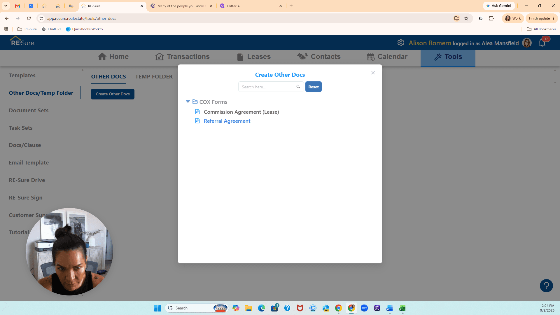 Step #5: Click Referral Agreement.