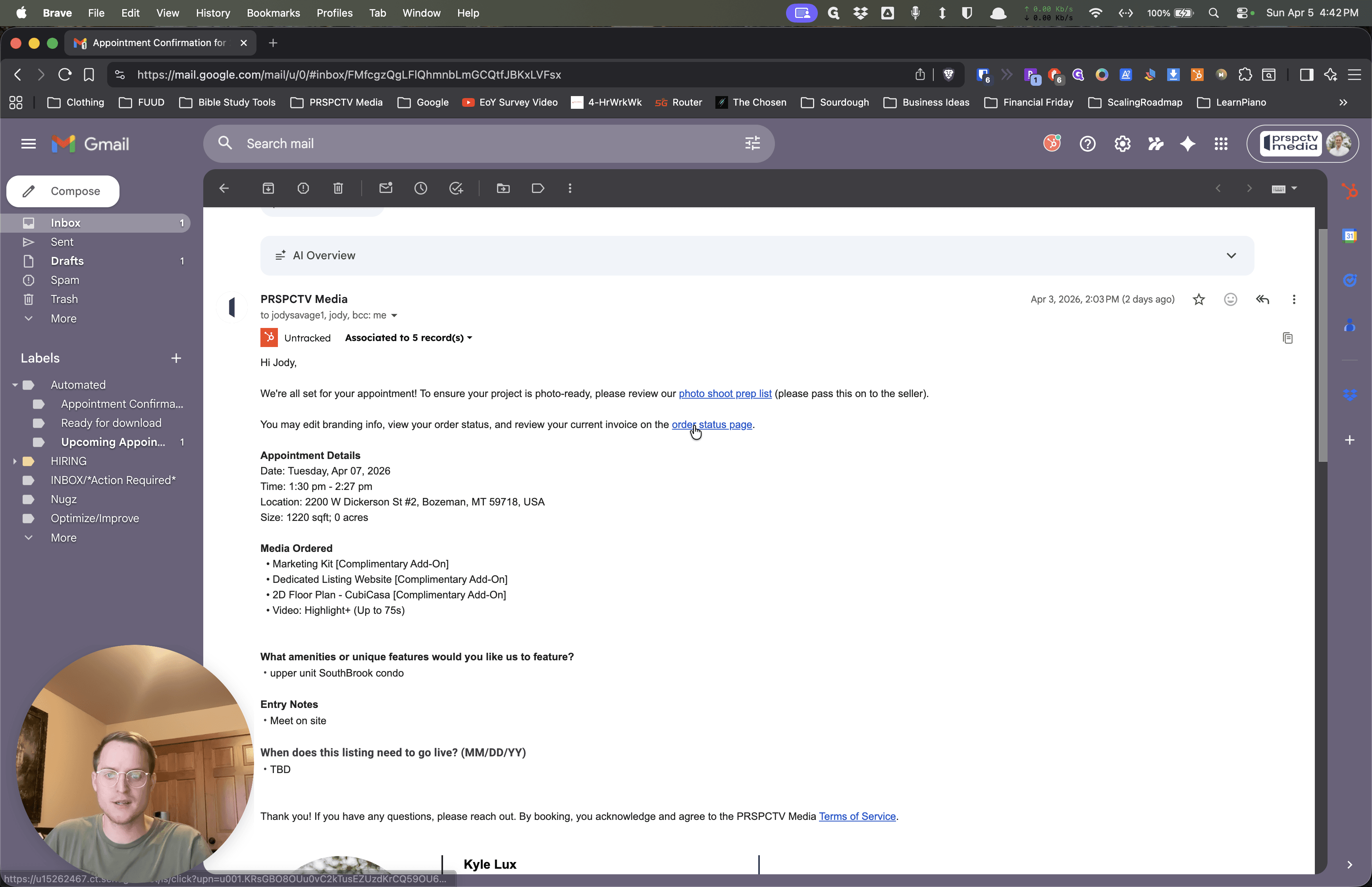 Step #1: Click on "and review your current invoice on the order status page"