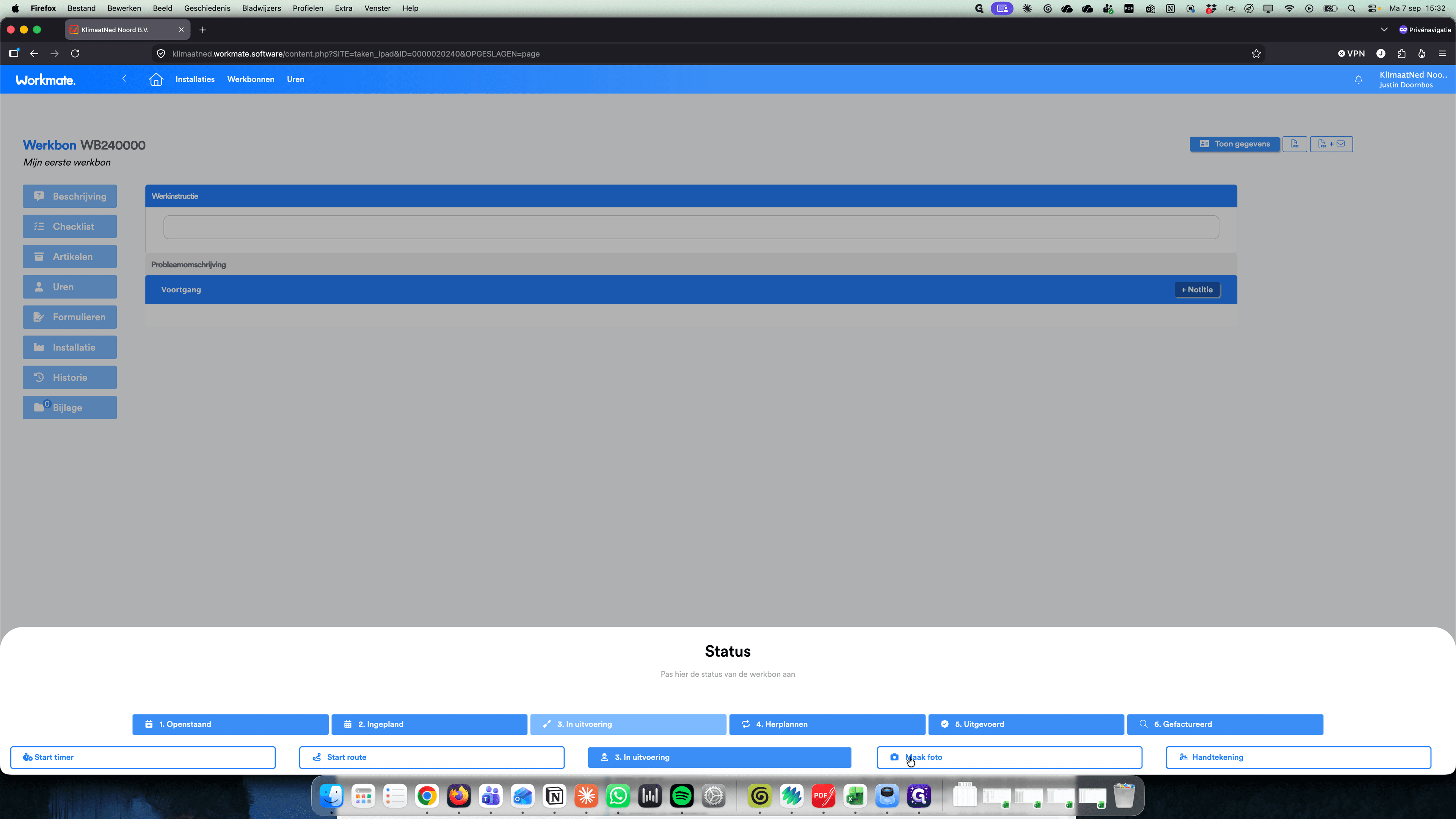 Step #13: Klik op Maak foto in de actiebalk om direct beeldmateriaal vast te leggen of te uploaden.
