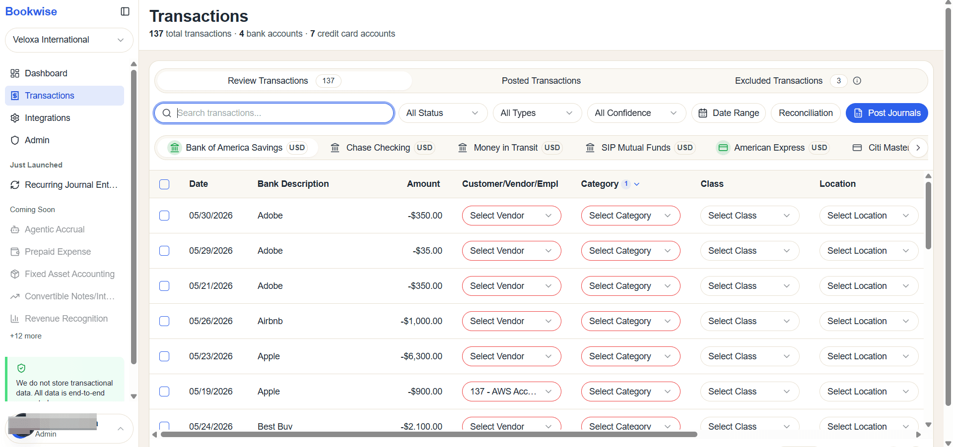 Step #1: Go to Transactions page and Click on Search Transactions
