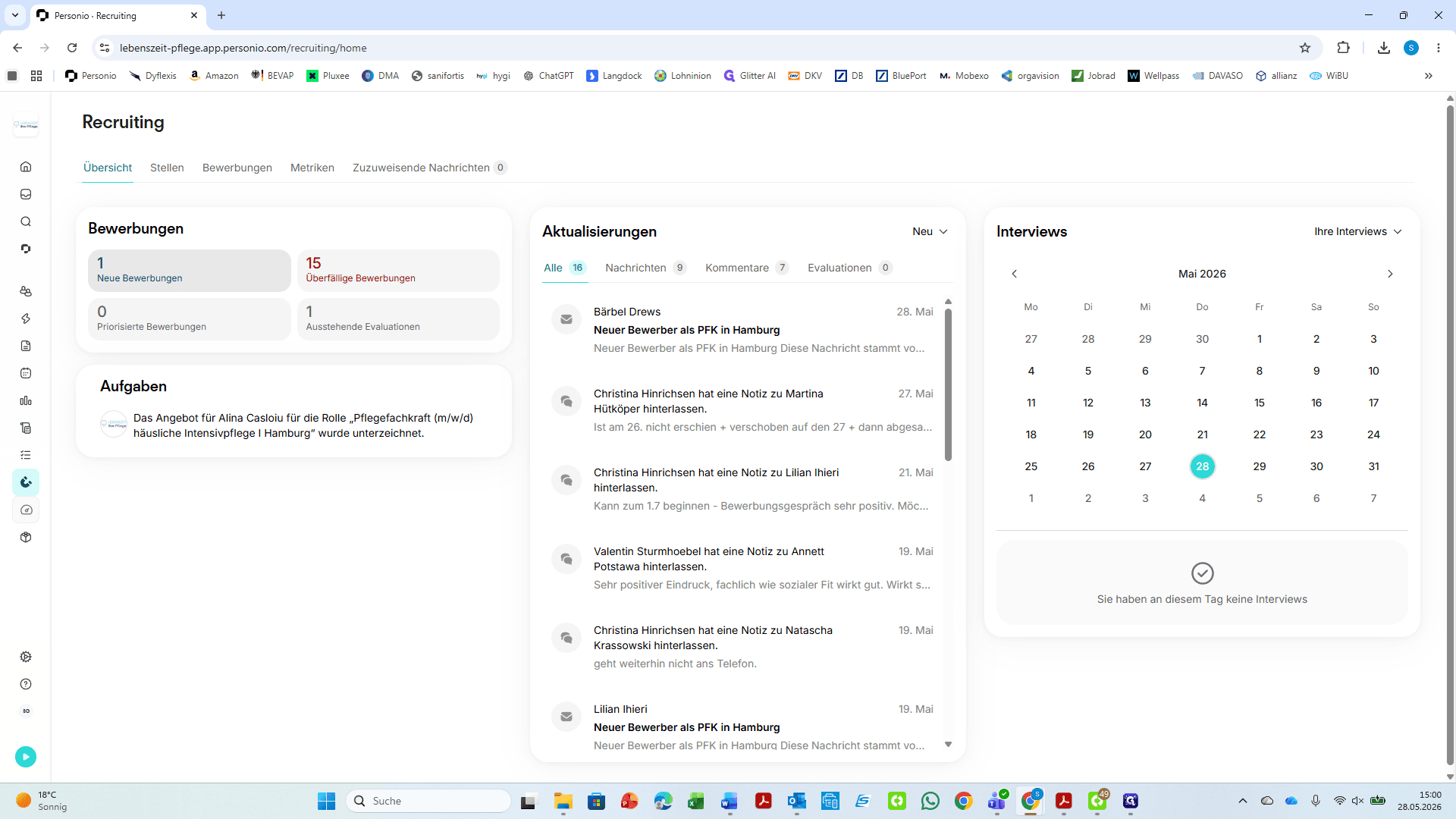 Step #2: Klicken Sie auf Neue Bewerbungen, um alle ungelesenen Bewerbungseingänge anzuzeigen.