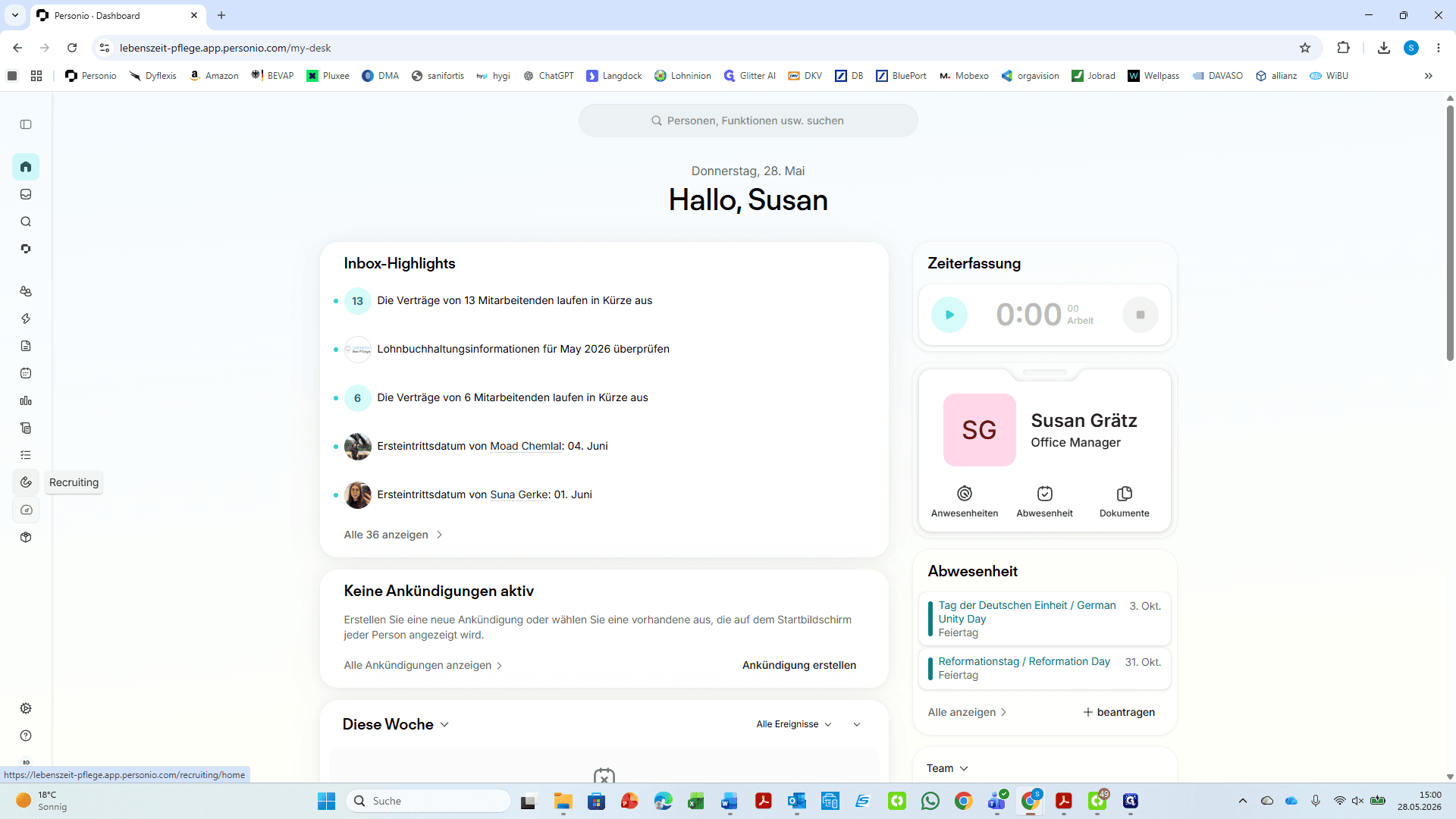 Step #1: Klicken Sie in der linken Navigationsleiste auf das Recruiting-Symbol (Hufeisen), um den Recruiting-Bereich zu öffnen.