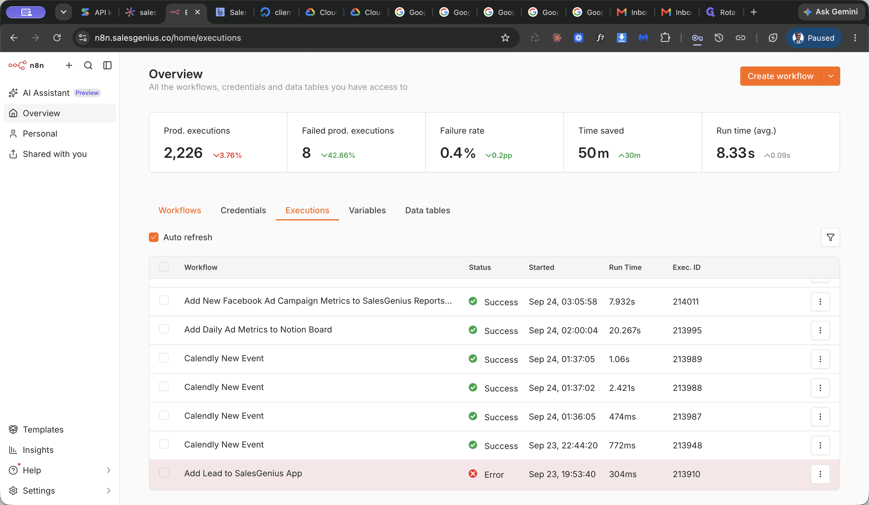 Step #1: Click Workflows in the sidebar navigation.