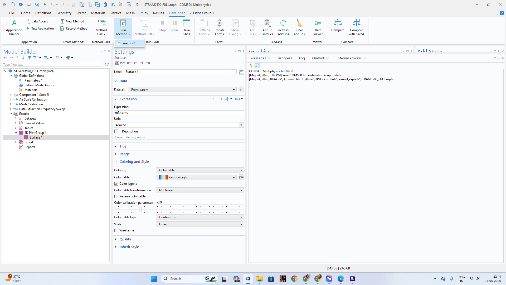 Step #7: Click Run Method and select the method you just created.