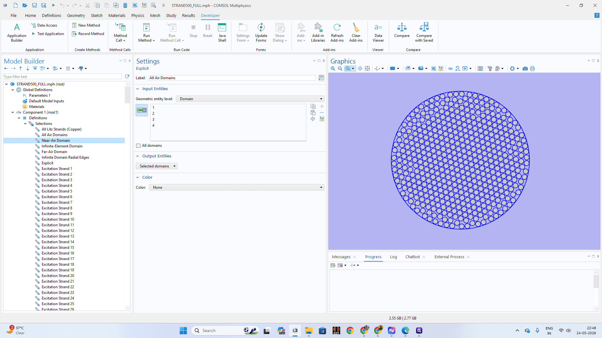 Step #14: Click on Near-Air Domain to map the air buffer region immediately surrounding your strands.