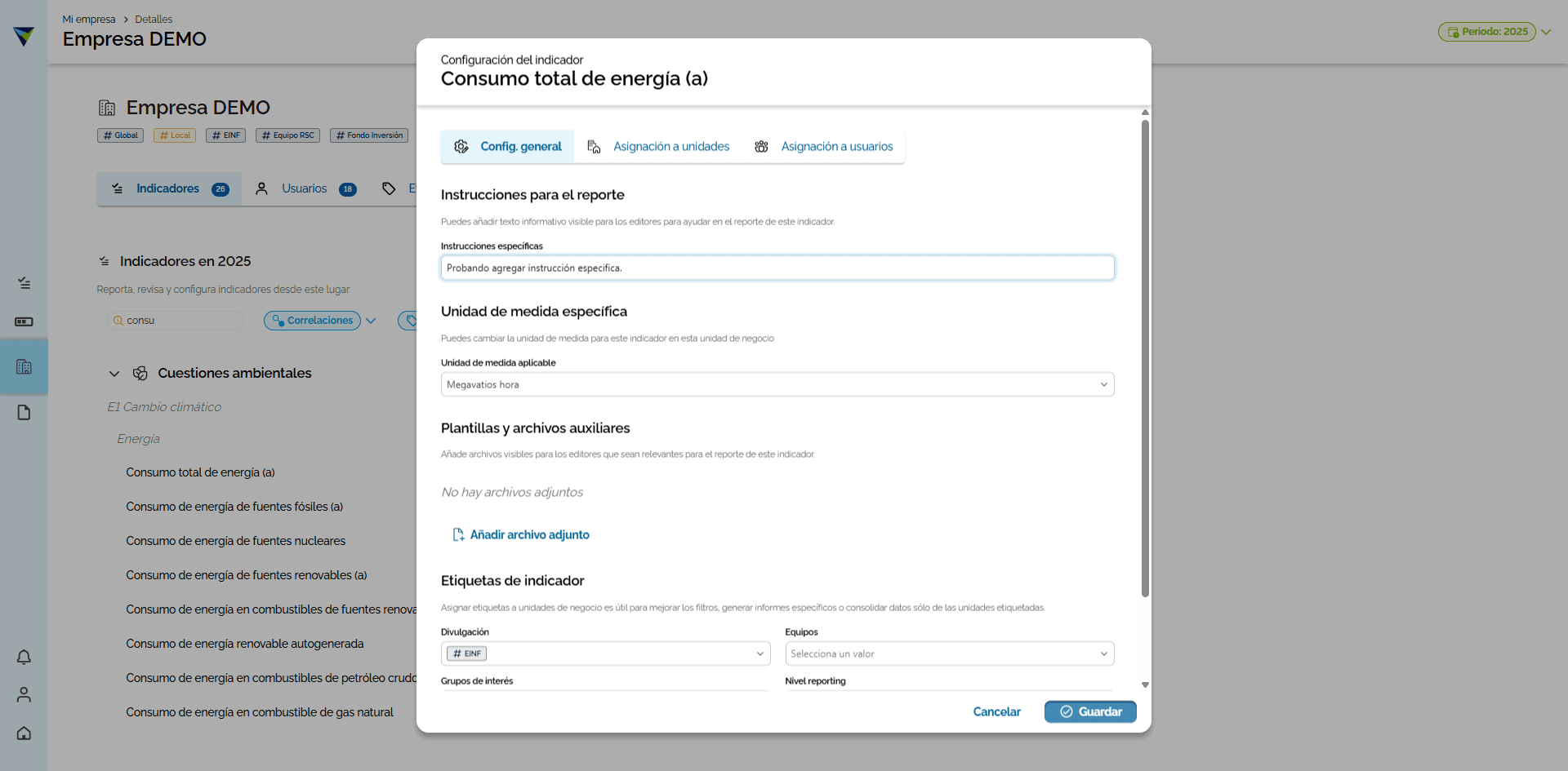 Step #7: Haz clic en el campo Instrucciones específicas dentro de la sección Instrucciones para el reporte. Detalla todo lo que quieras indicar en esté espacio. Luego, haz clic en "Guardar" para finalizar.
