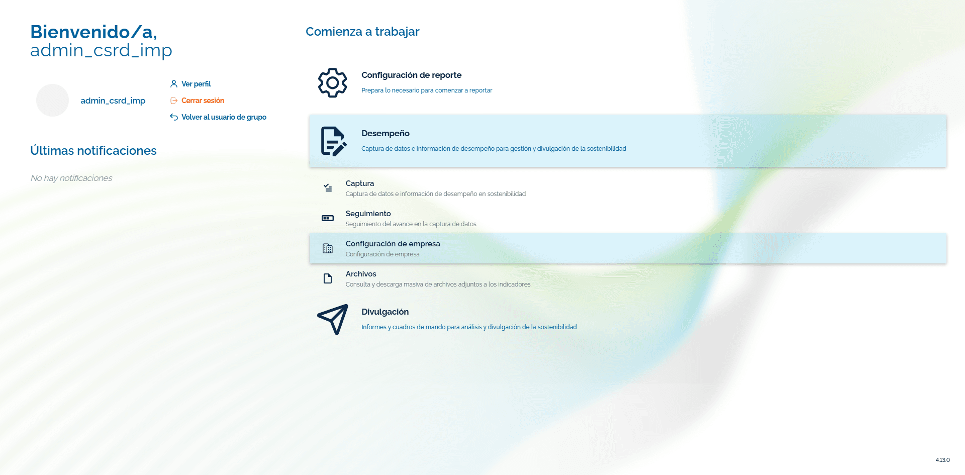 Step #2: Haz clic en el módulo de Desempeño > Configuración de empresa