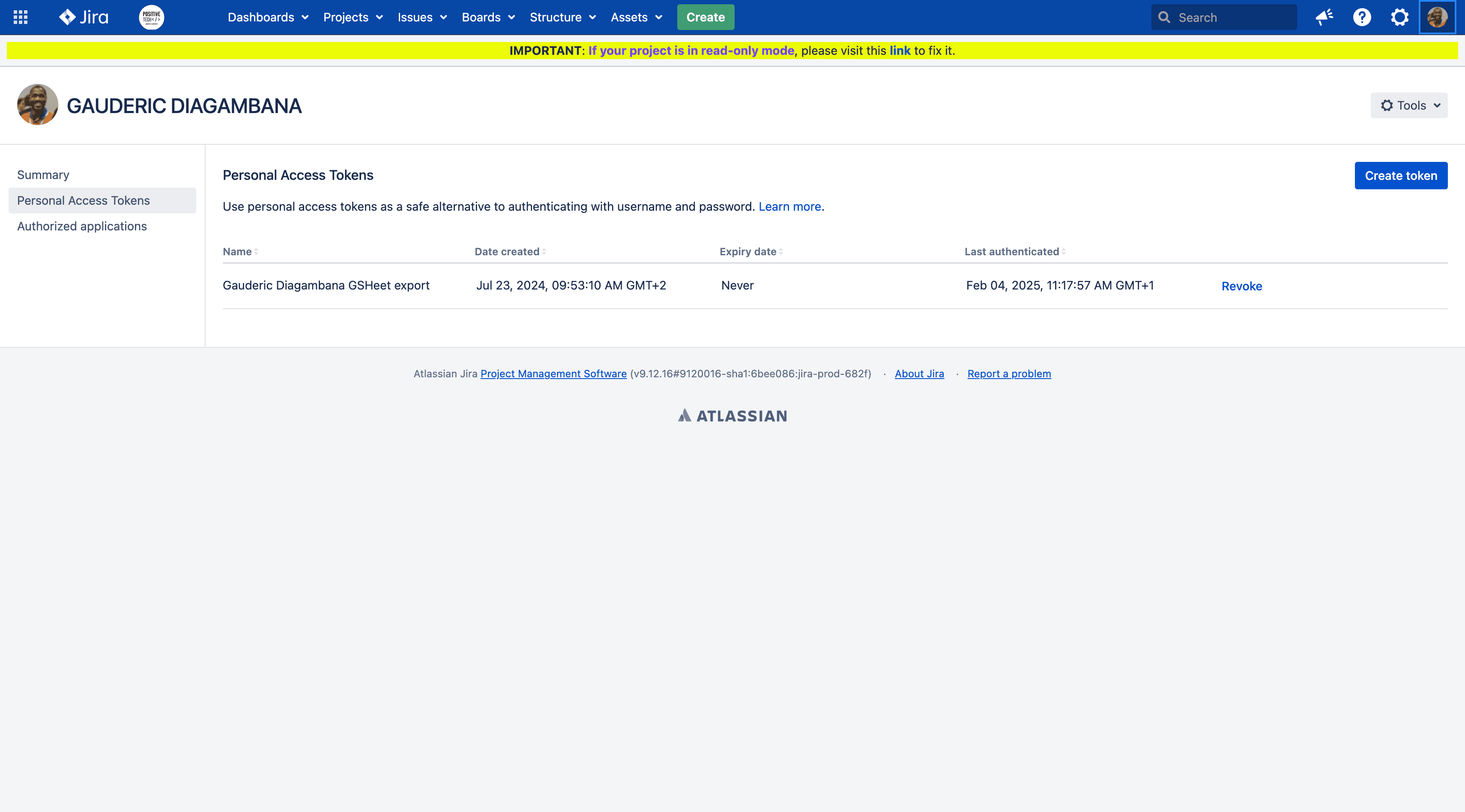 Step #1: Step 1 : Jira Token Click on your "profile picture" to access your profile informations
