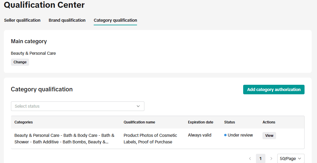 Step #1: Go to Seller Center → Qualification Center or click on this link: https://seller-global.tiktok.com/qualification?tab=category&shop_region=US, you will redirected to the following page: