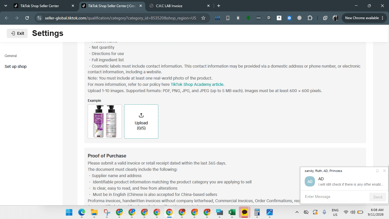 Step #10: Click Upload under the product image section to attach photos of the product.
