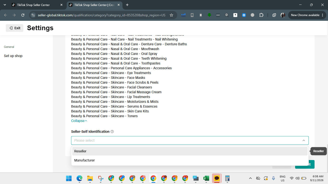 Step #9: Select Reseller from the list.