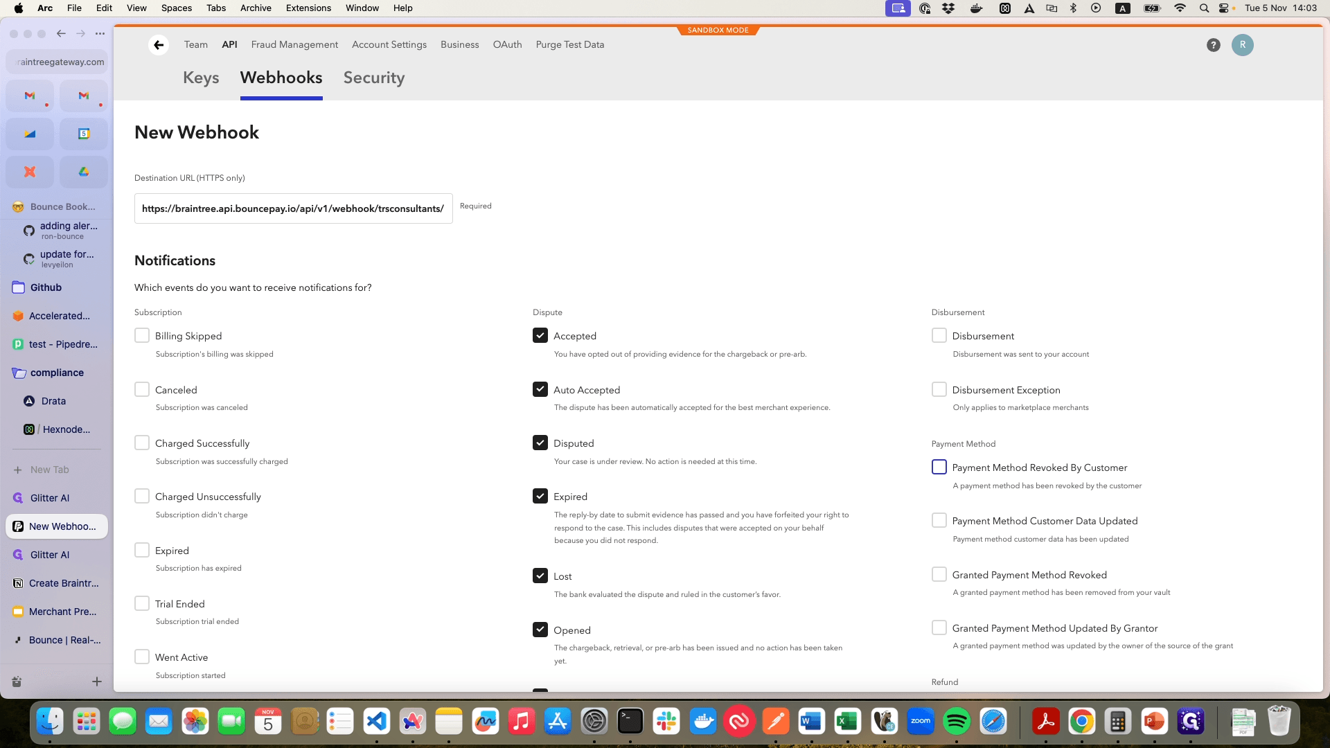 Step #9: Add all the Payment Method events