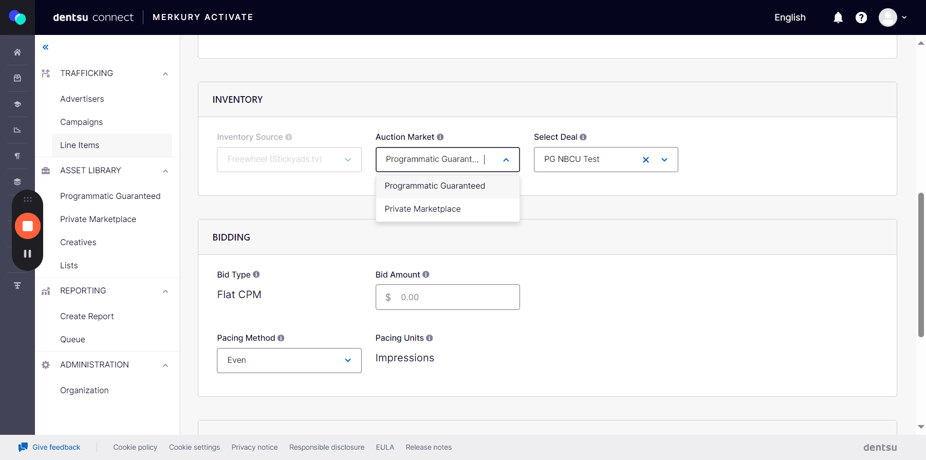 Step #21: Note that other targeting options are hidden for PG deals. Configure the remaining items, then save.