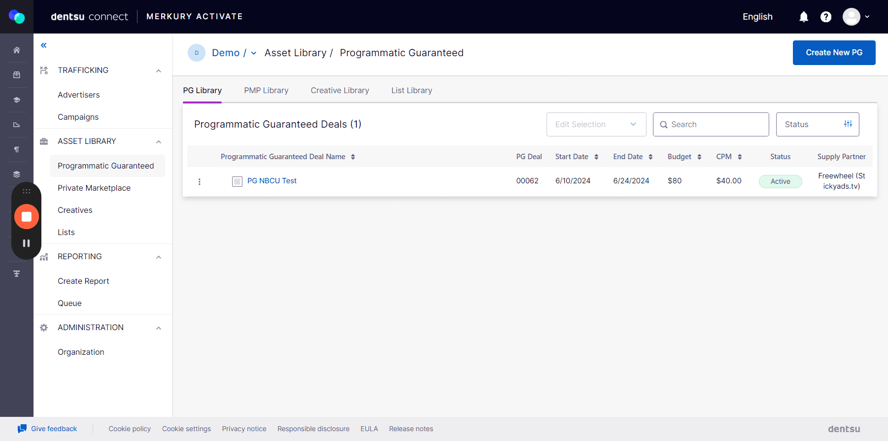 Step #11: Click Create new PG.