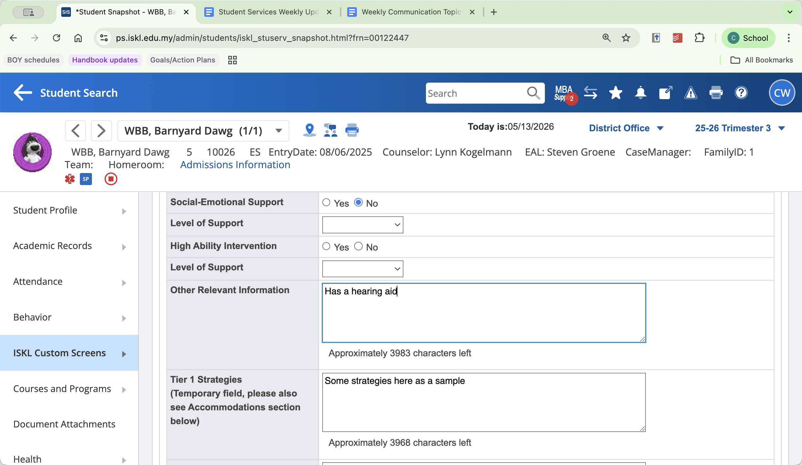 Step #11: Enter any necessary background notes into the Other Relevant Information field.