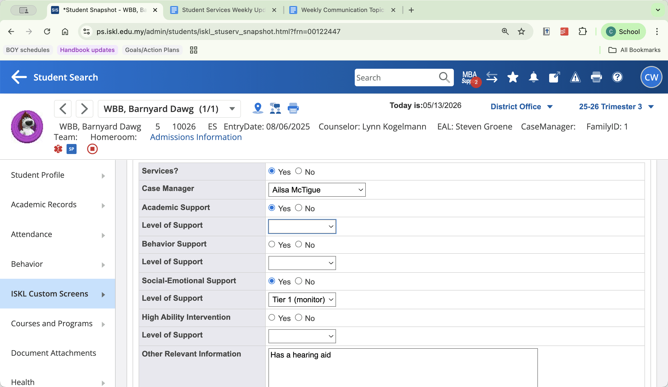 Step #10: Select Yes for the relevant service, assign the case manager, and set the appropriate tier level (e.g., Tier 1 monitor).