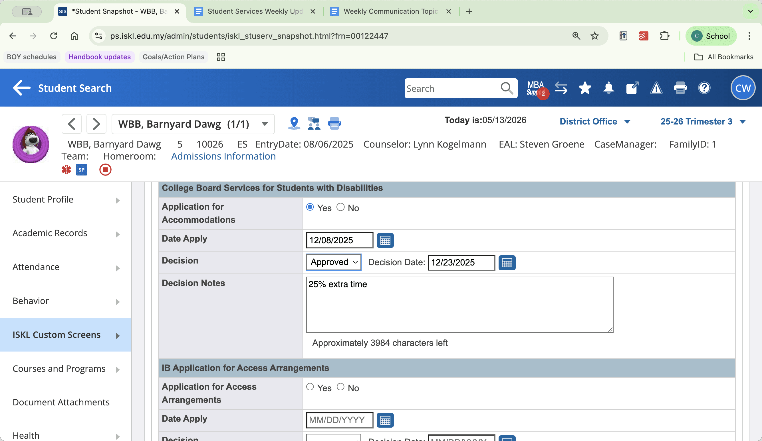 Step #17: Update the decision status to Approved or Denied once the board returns a verdict.