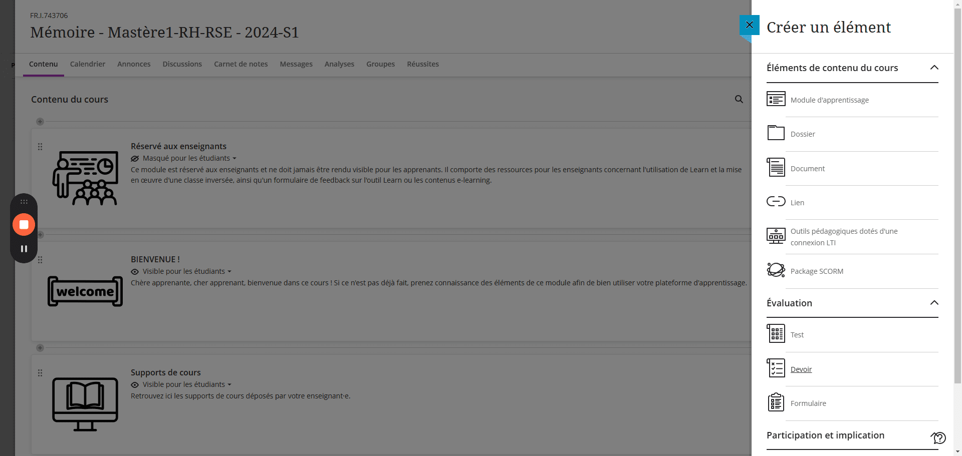 Step #4: Cliquez sur "Devoir"