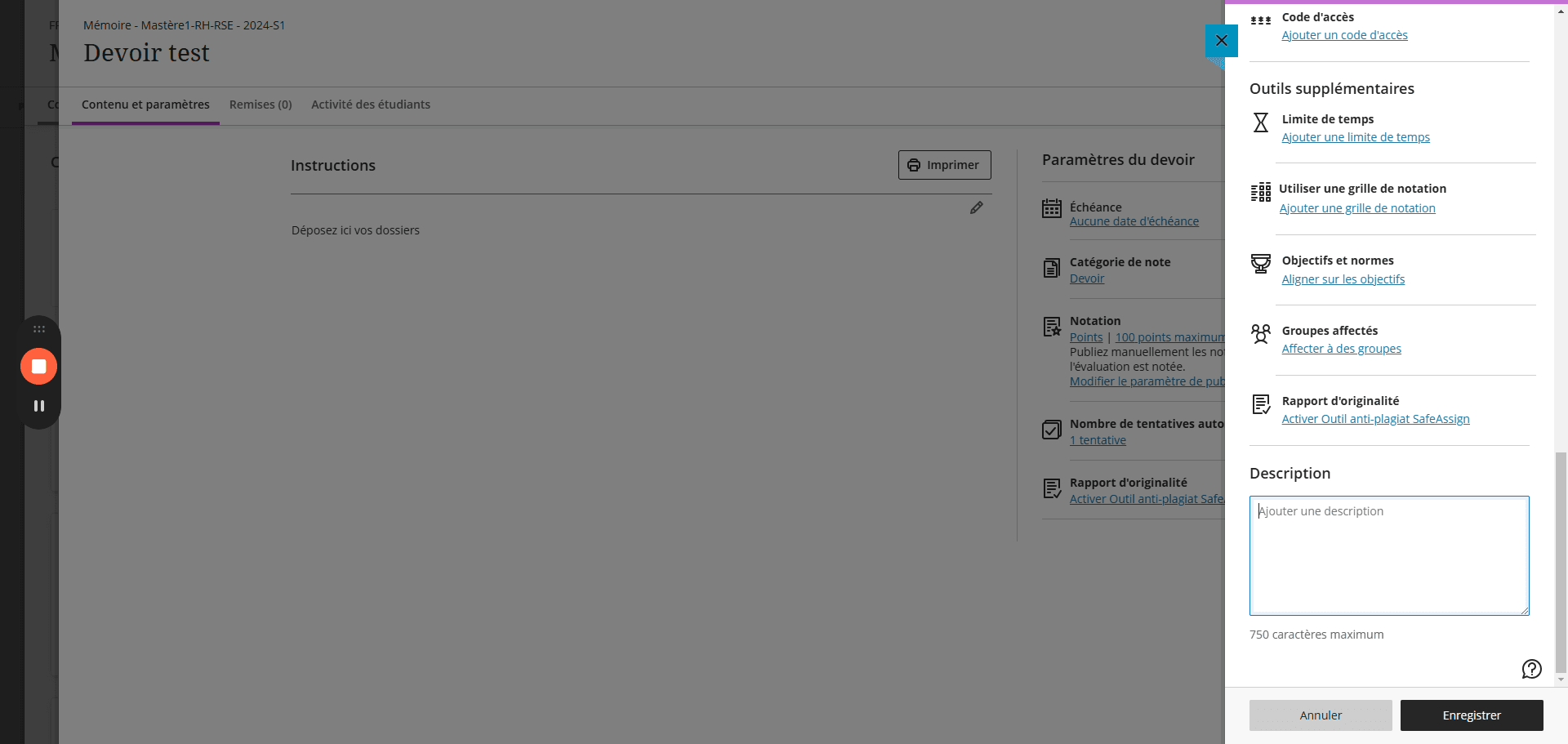 Step #13: Cliquez sur "Ajouter une description"