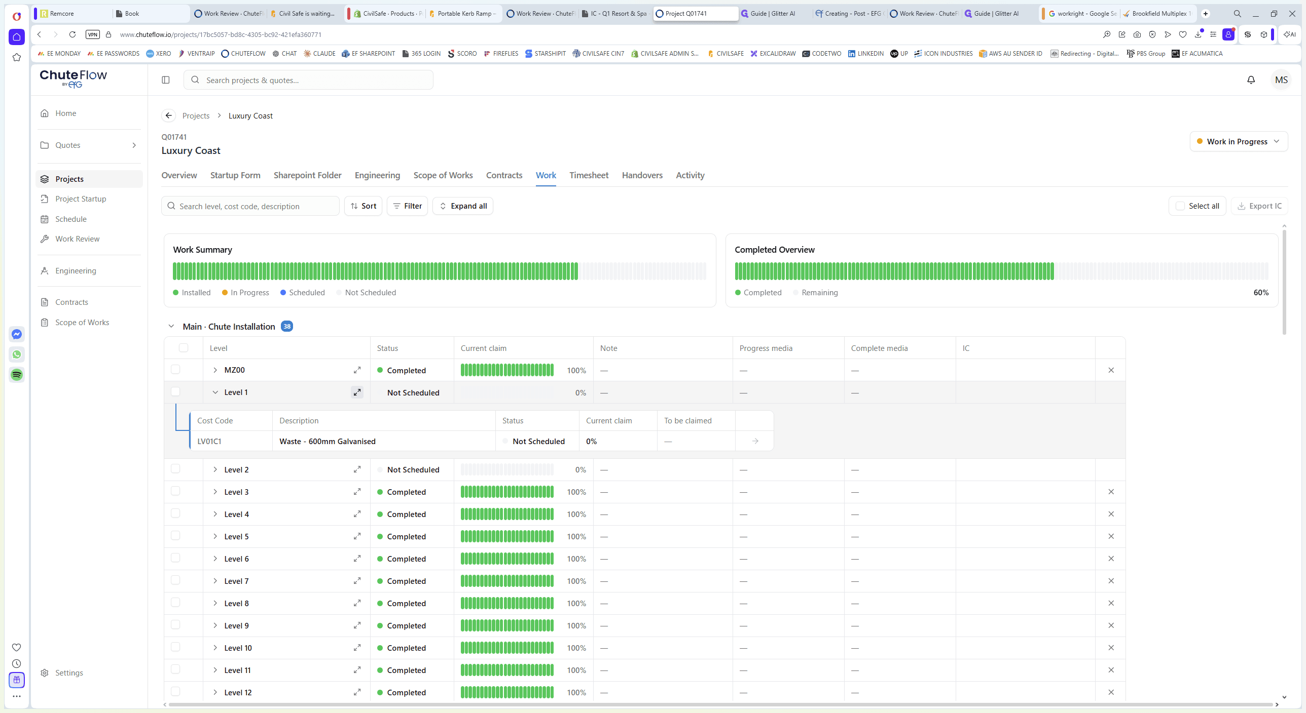 Step #3: Click on the specific level row (e.g., Level 1) to open the details side panel.