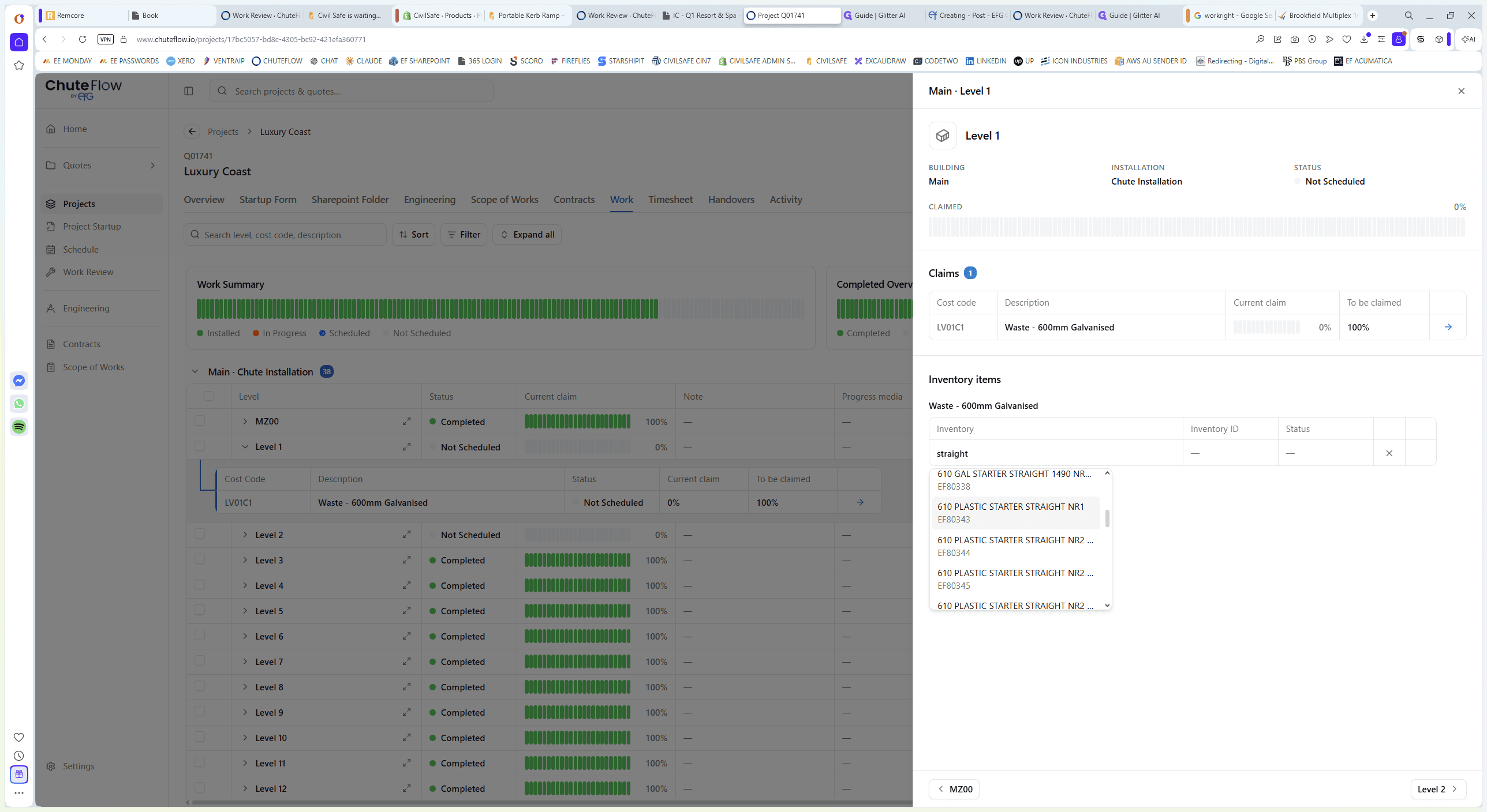 Step #6: Search for and select the required part from the dropdown menu, such as a straight hopper or starter hopper.