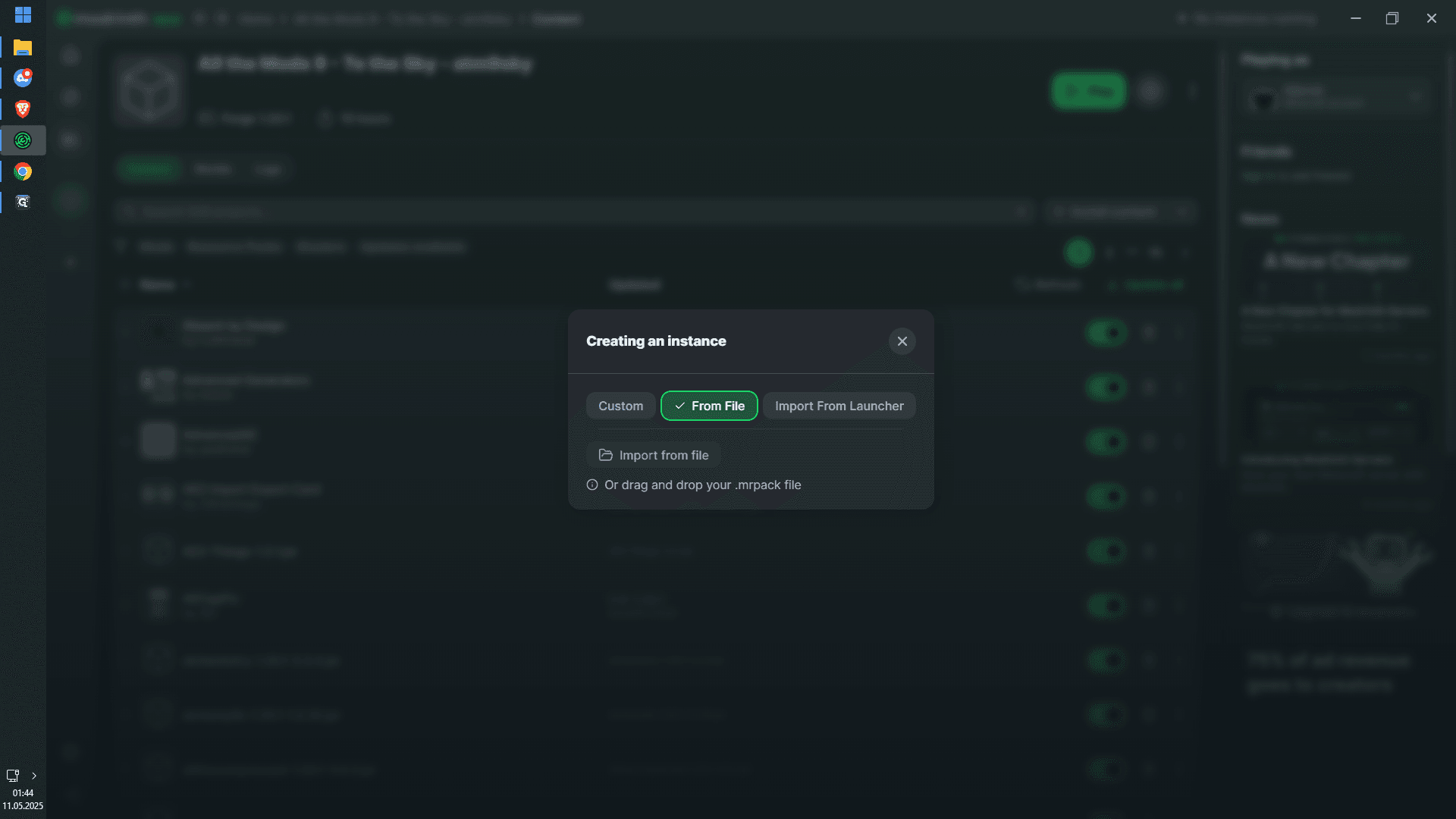 Step #3: Klikamy "Import from file"
