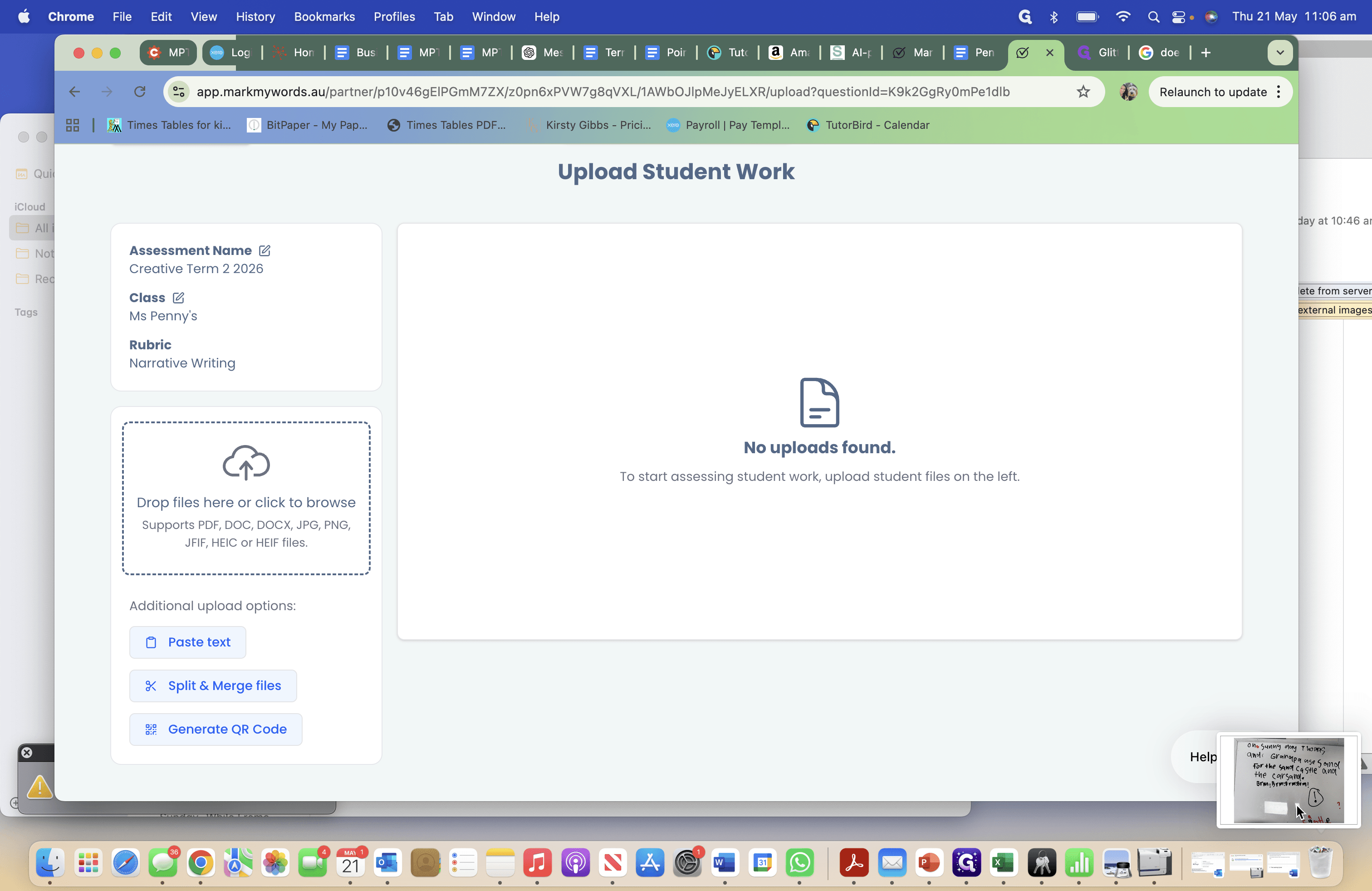 Step #4: Drag and drop the student's file or screenshot into the upload area.