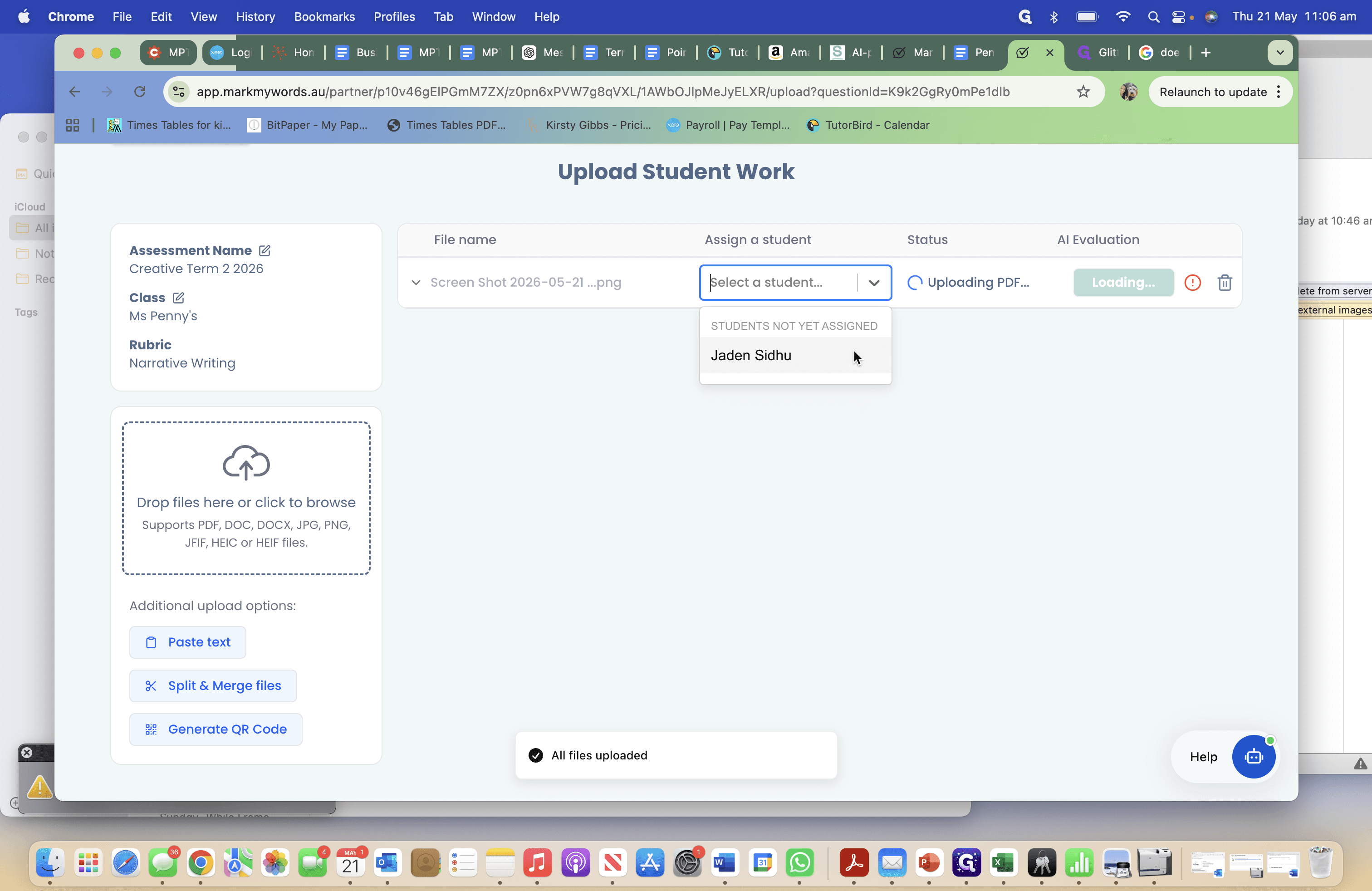 Step #6: Select the student's name from the list to assign the work.