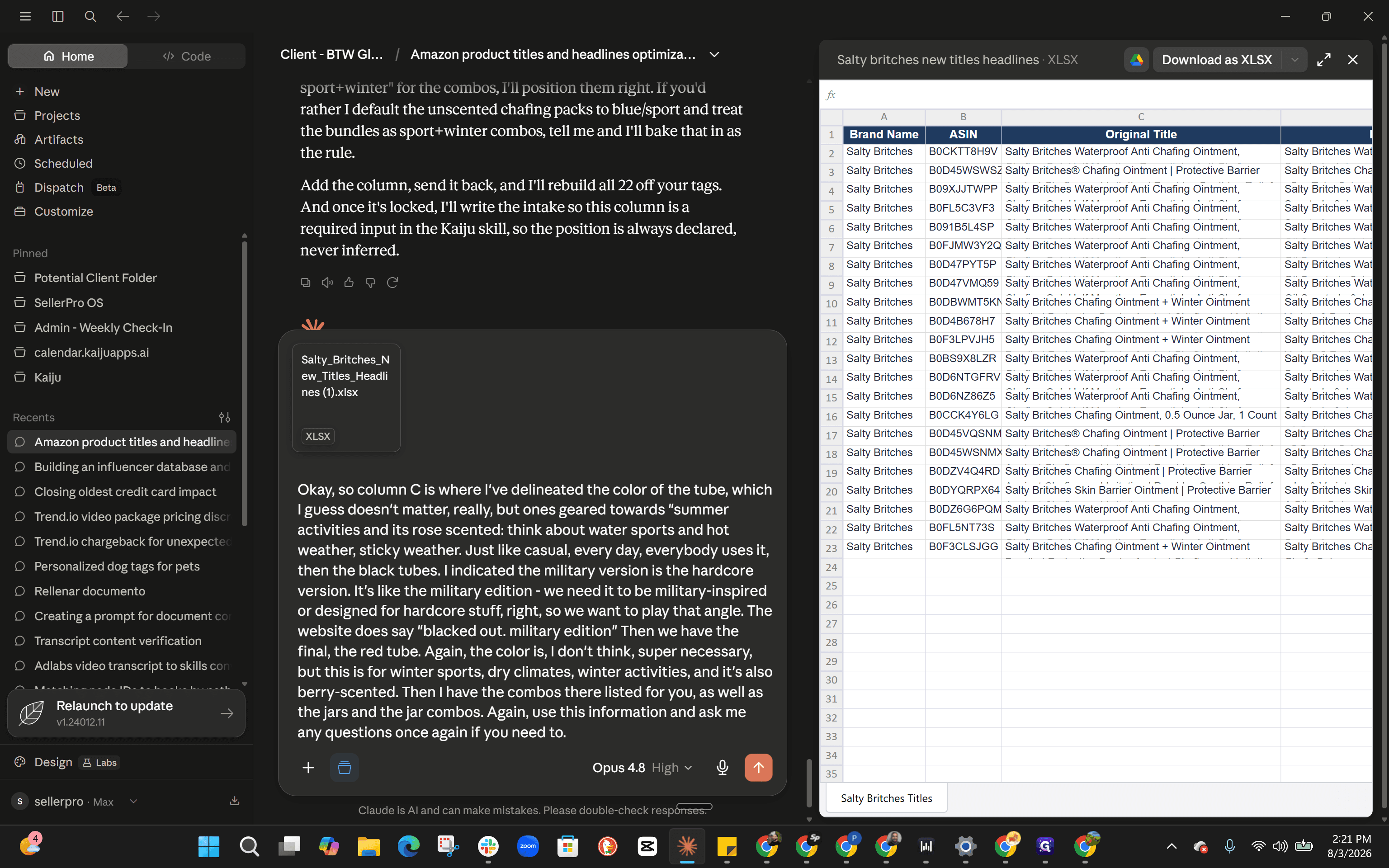 Step #3: Click the download icon to export the chat data back to a spreadsheet.