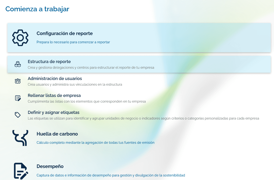 Step #2: Entrar en "Estructura de reporte"