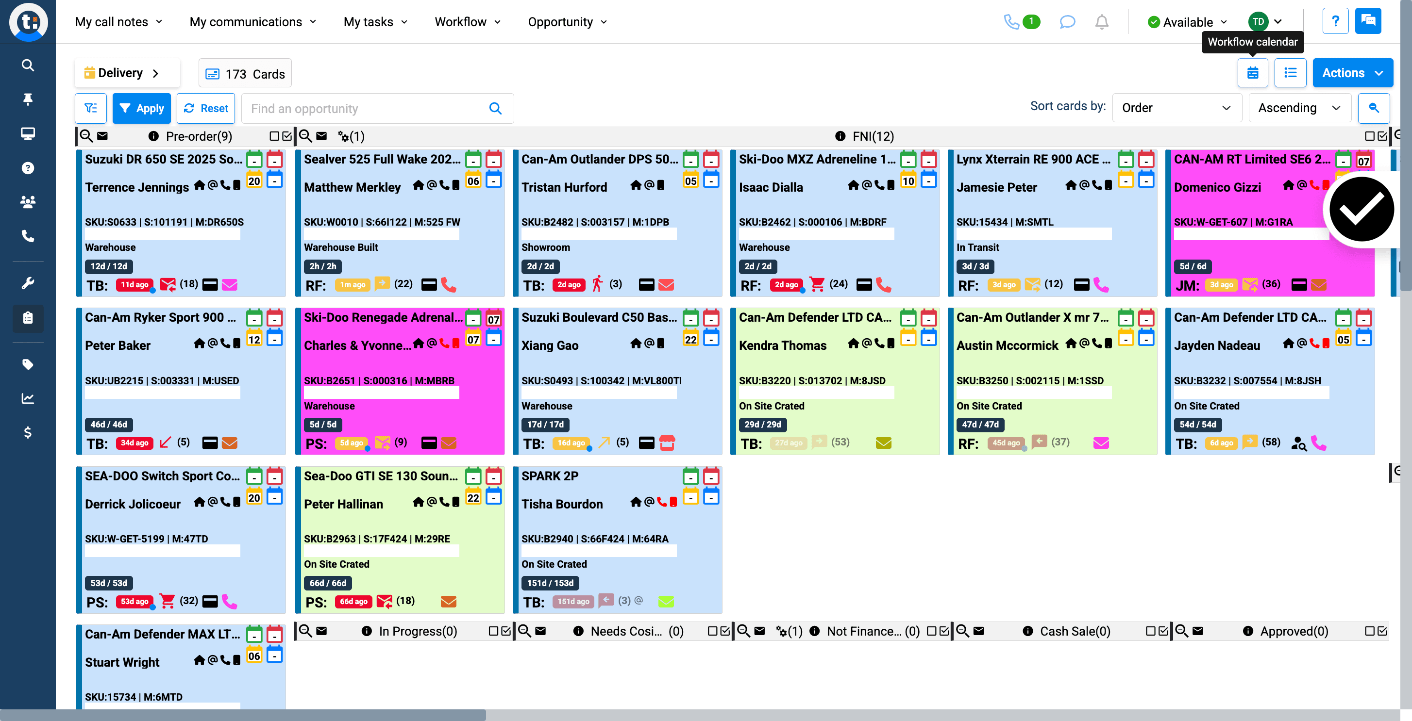 Step #3: If you are already in the Kanban view of your workflow, you can use the calendar button to switch to the calendar view.