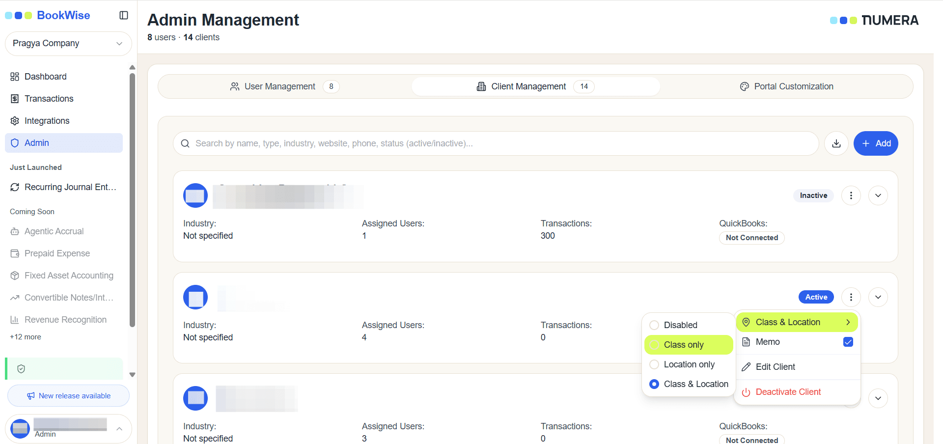 Step #3: Select Class & Location from the expanded submenu, and select the option based on your requirement