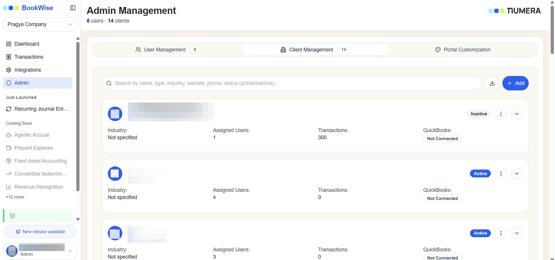 Step #1: Go to the Clients section from the sidebar to view the list of available clients. Locate the client you want to update and open its details.