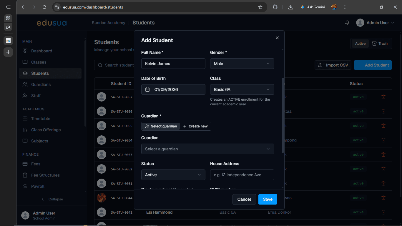 Step #5: Click on + Create new under the Guardian section.